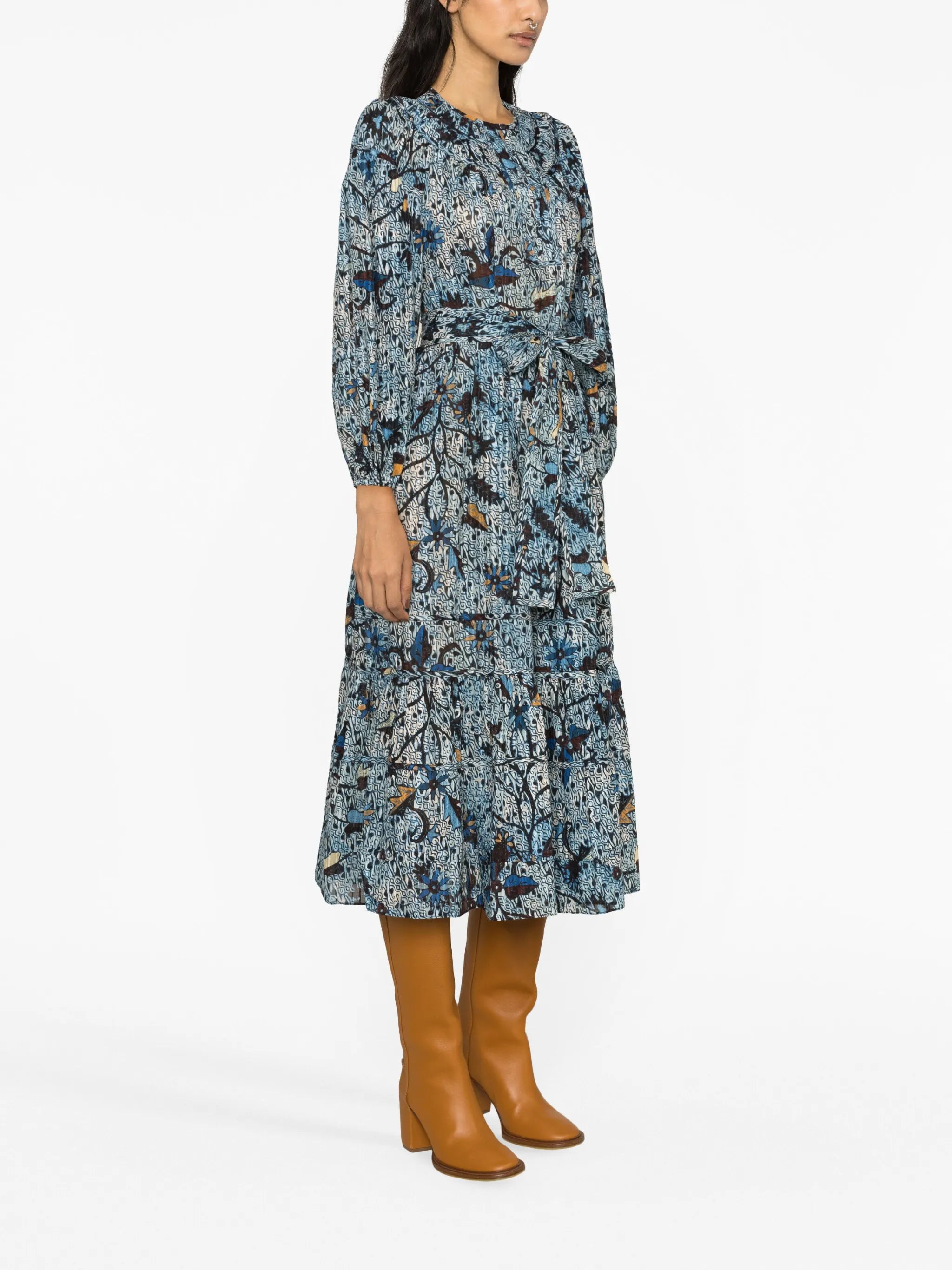 Iona graphic-print midi dress