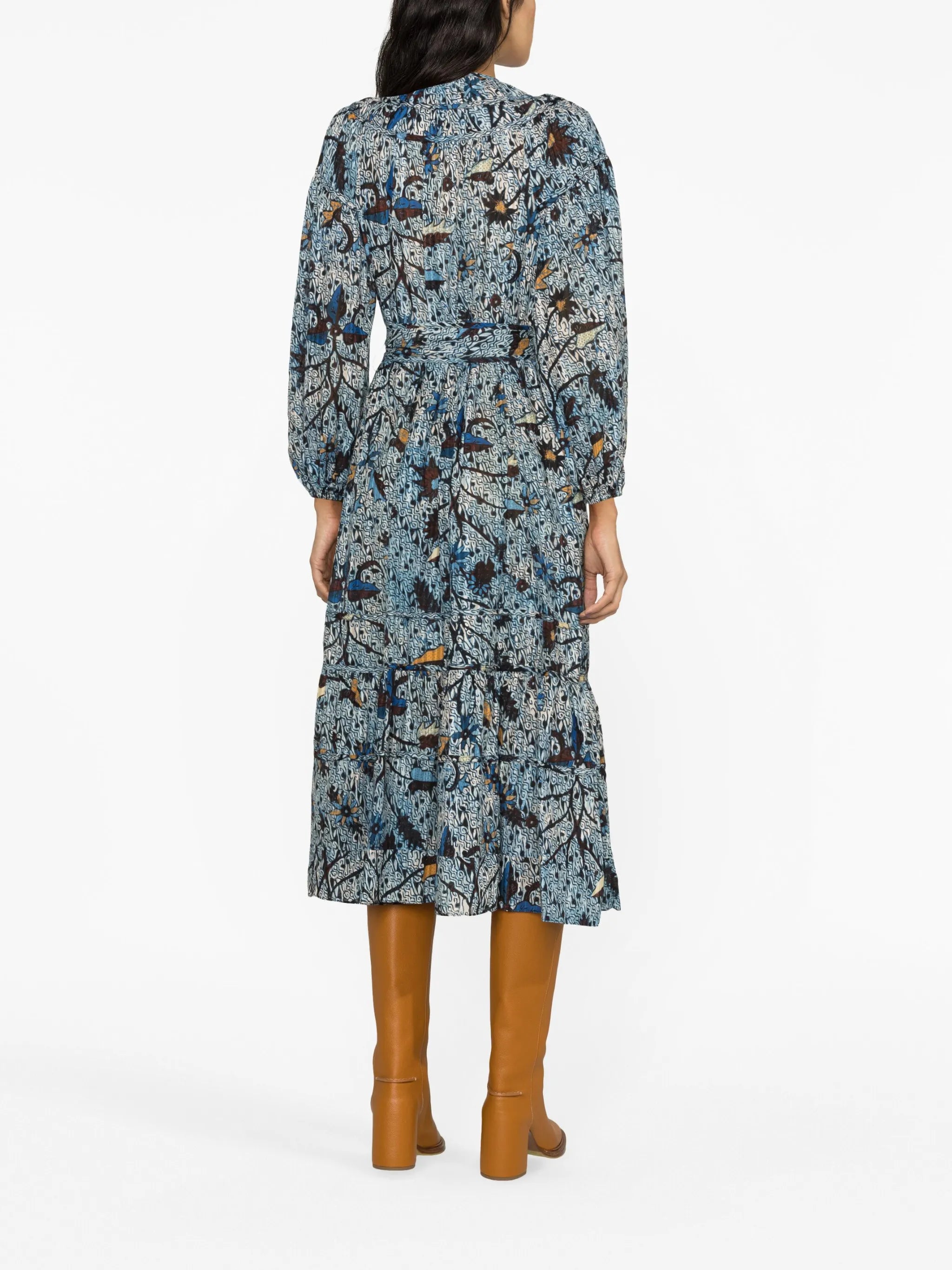 Iona graphic-print midi dress