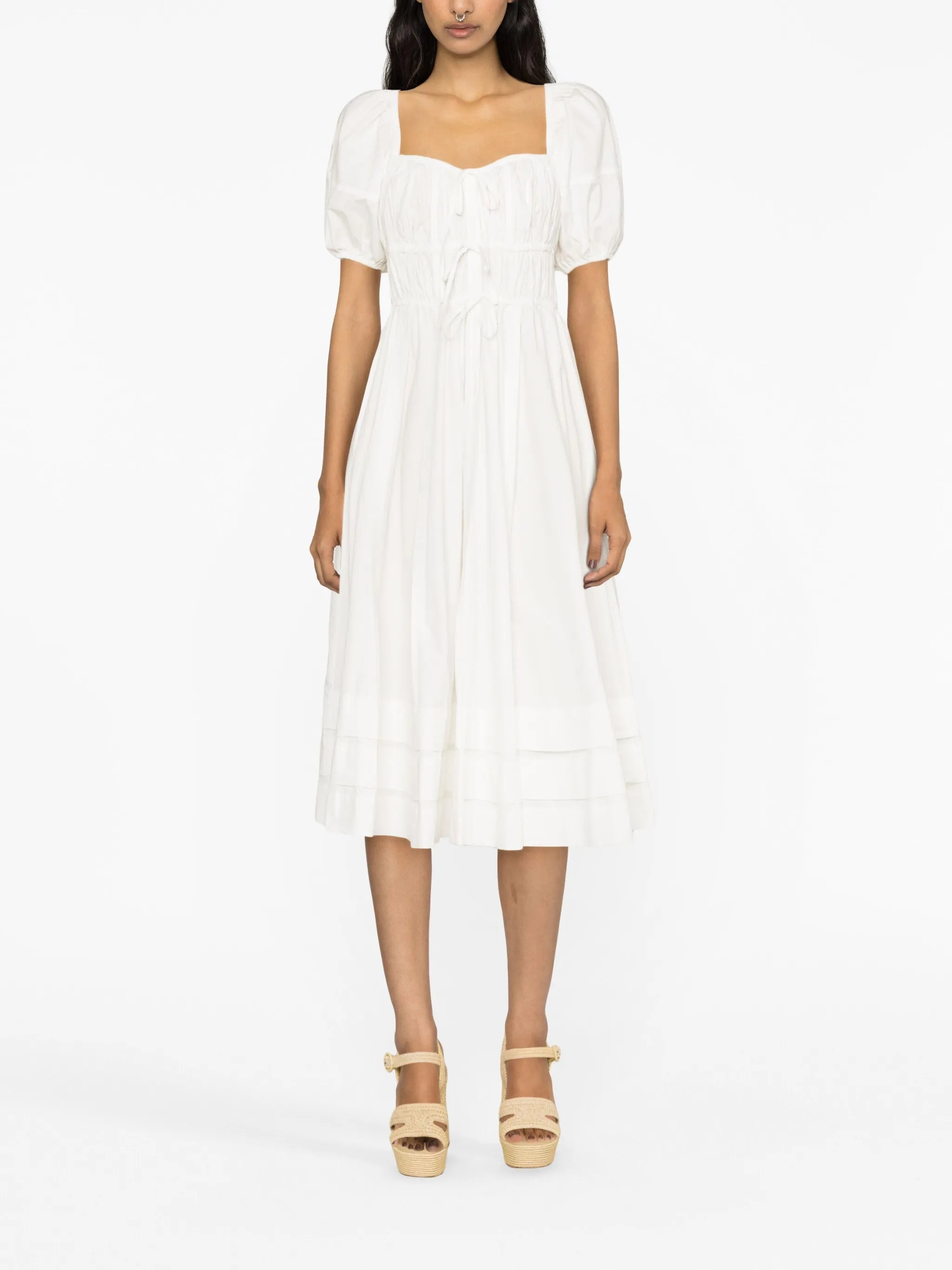 Palma puff-sleeve midi dress