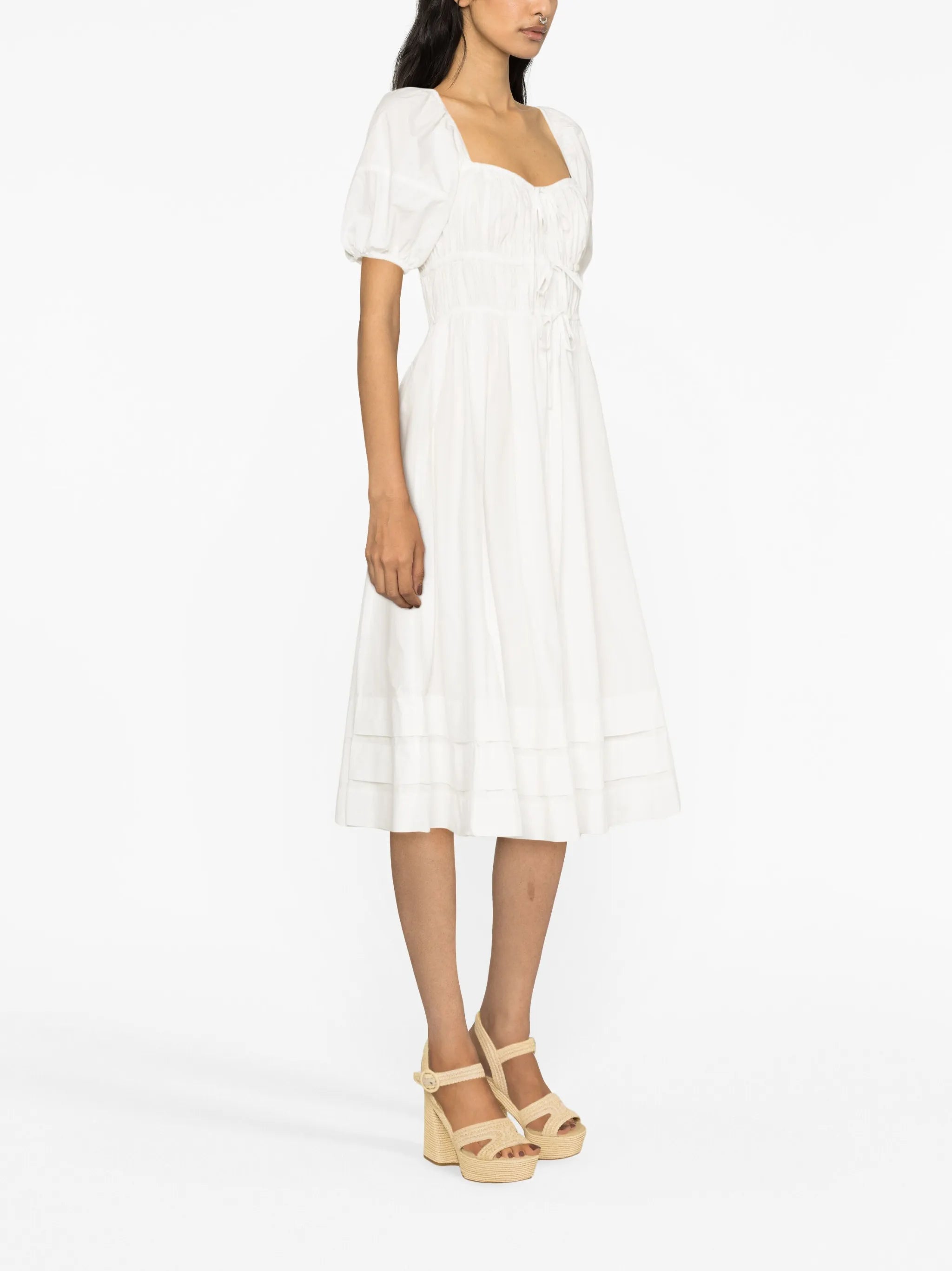 Palma puff-sleeve midi dress