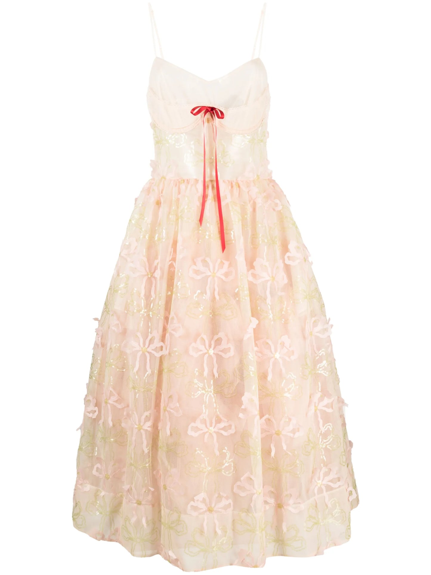 sleeveless embroidered midi dress