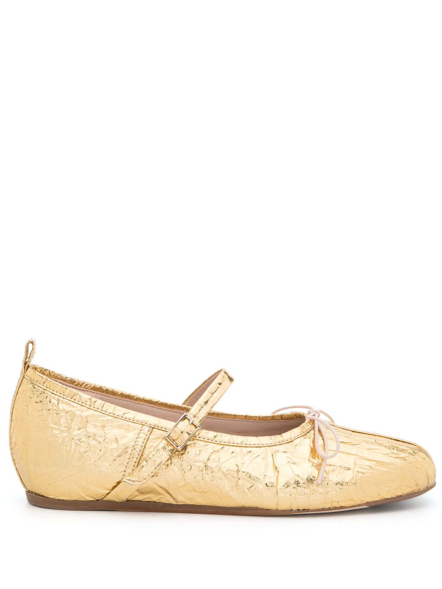 laminated-leather ballerina shoes