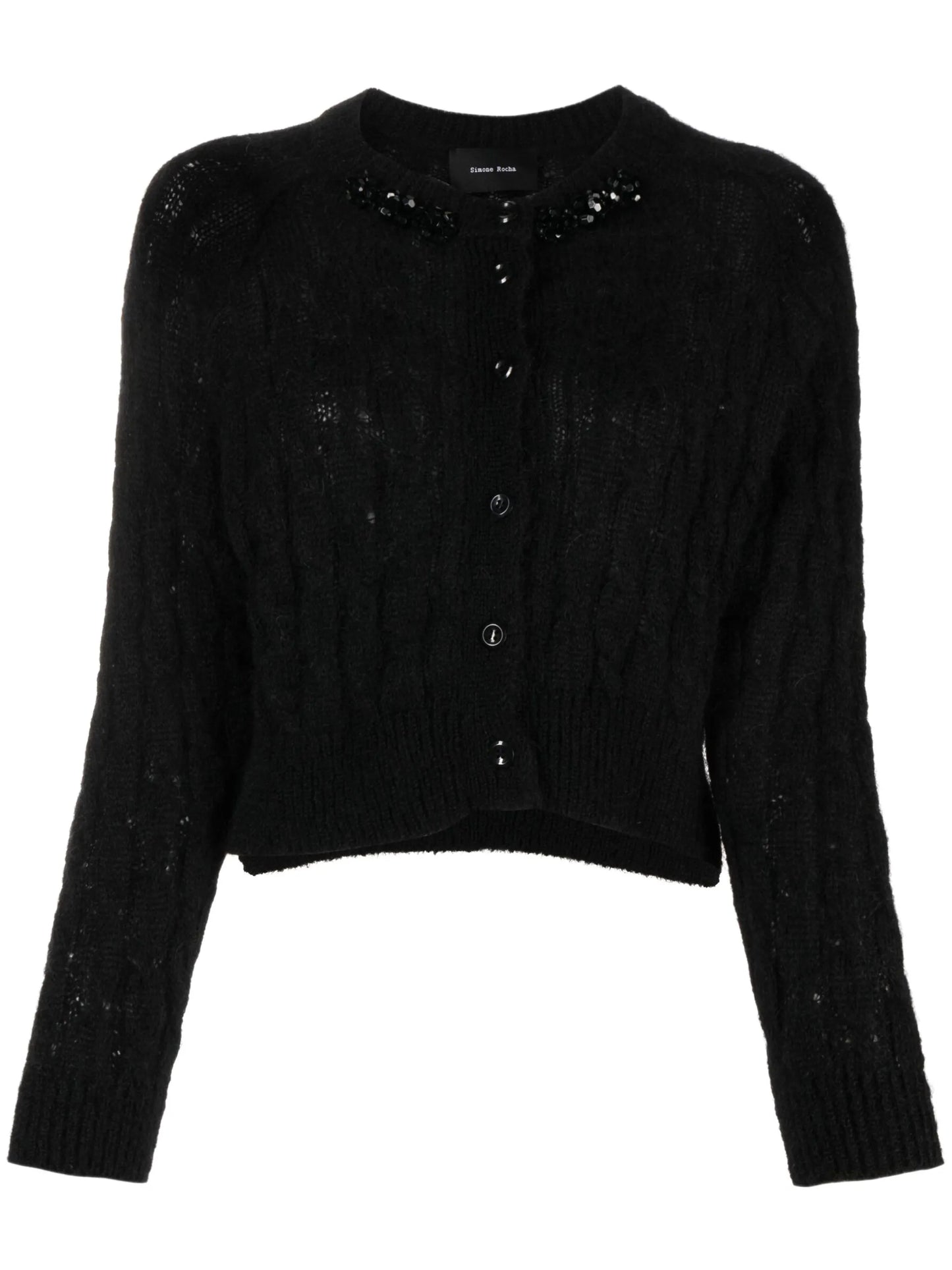 beaded cable knit cardigan
