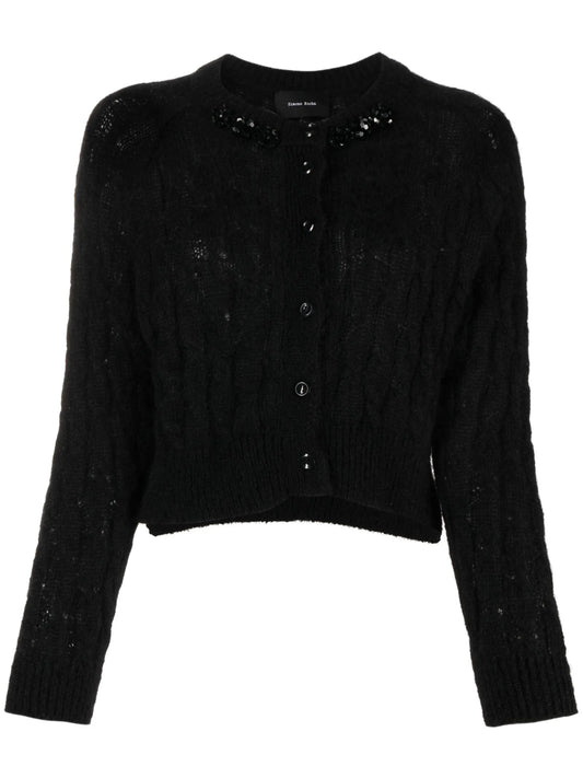 beaded cable knit cardigan