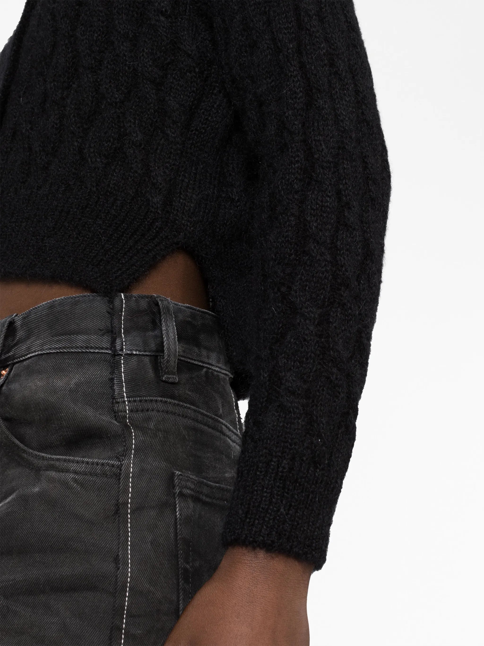 beaded cable knit cardigan