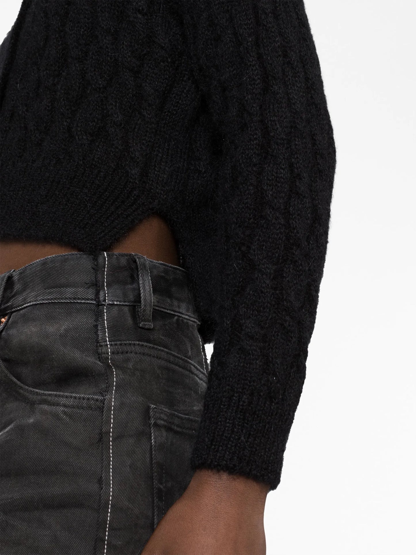 beaded cable knit cardigan