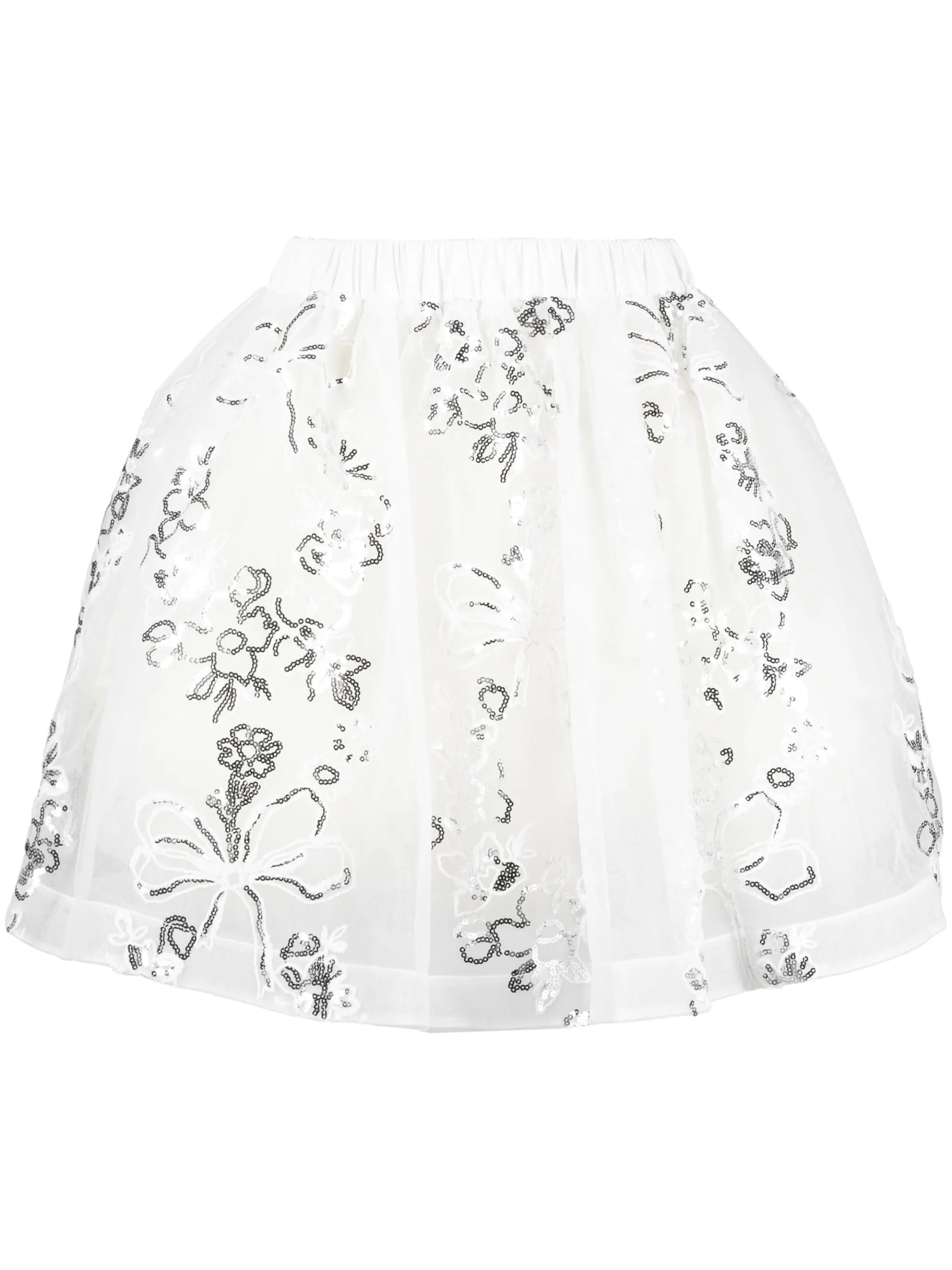 sequin-embellished tulle miniskirt