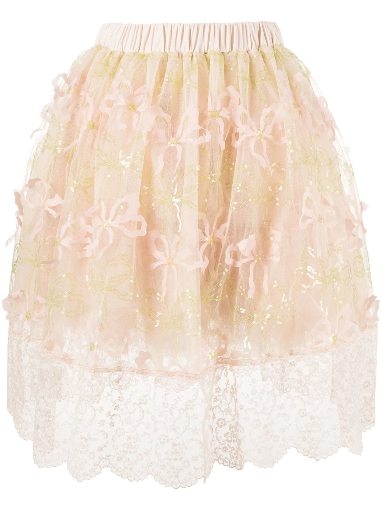 bow-embellished tulle skirt
