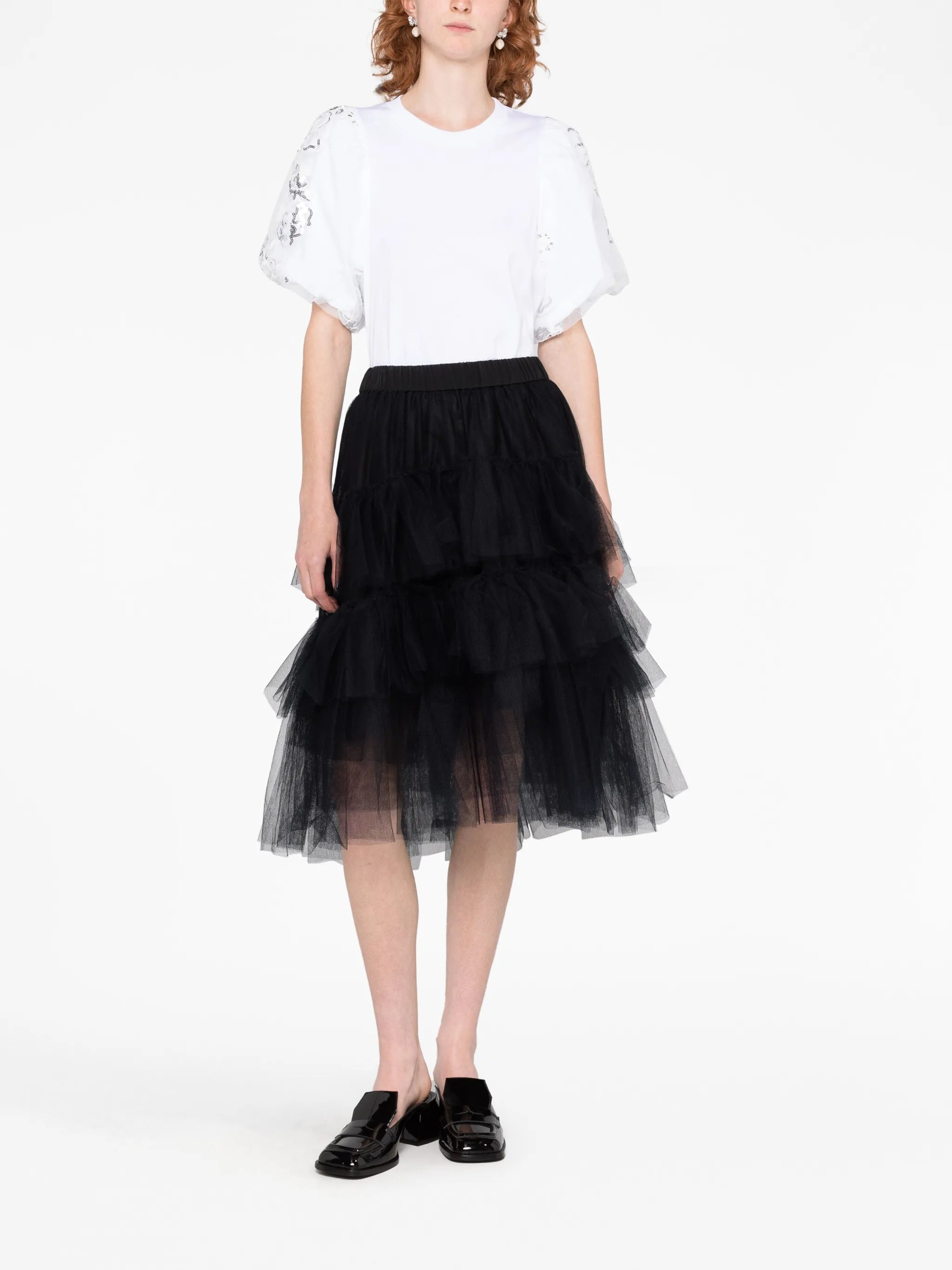 sequin-embellished cotton T-shirt