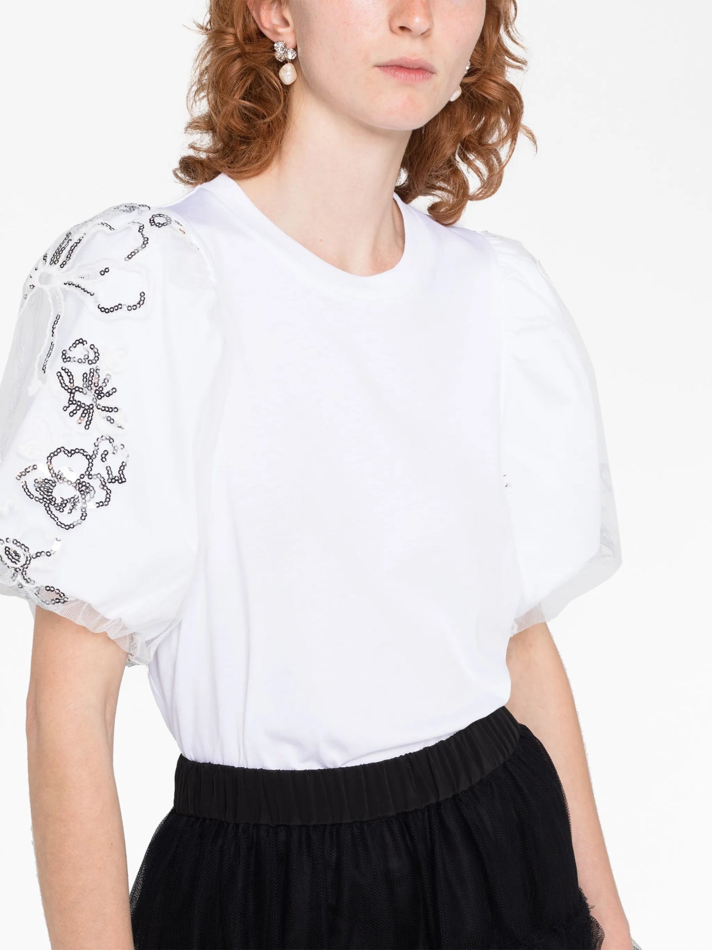 sequin-embellished cotton T-shirt