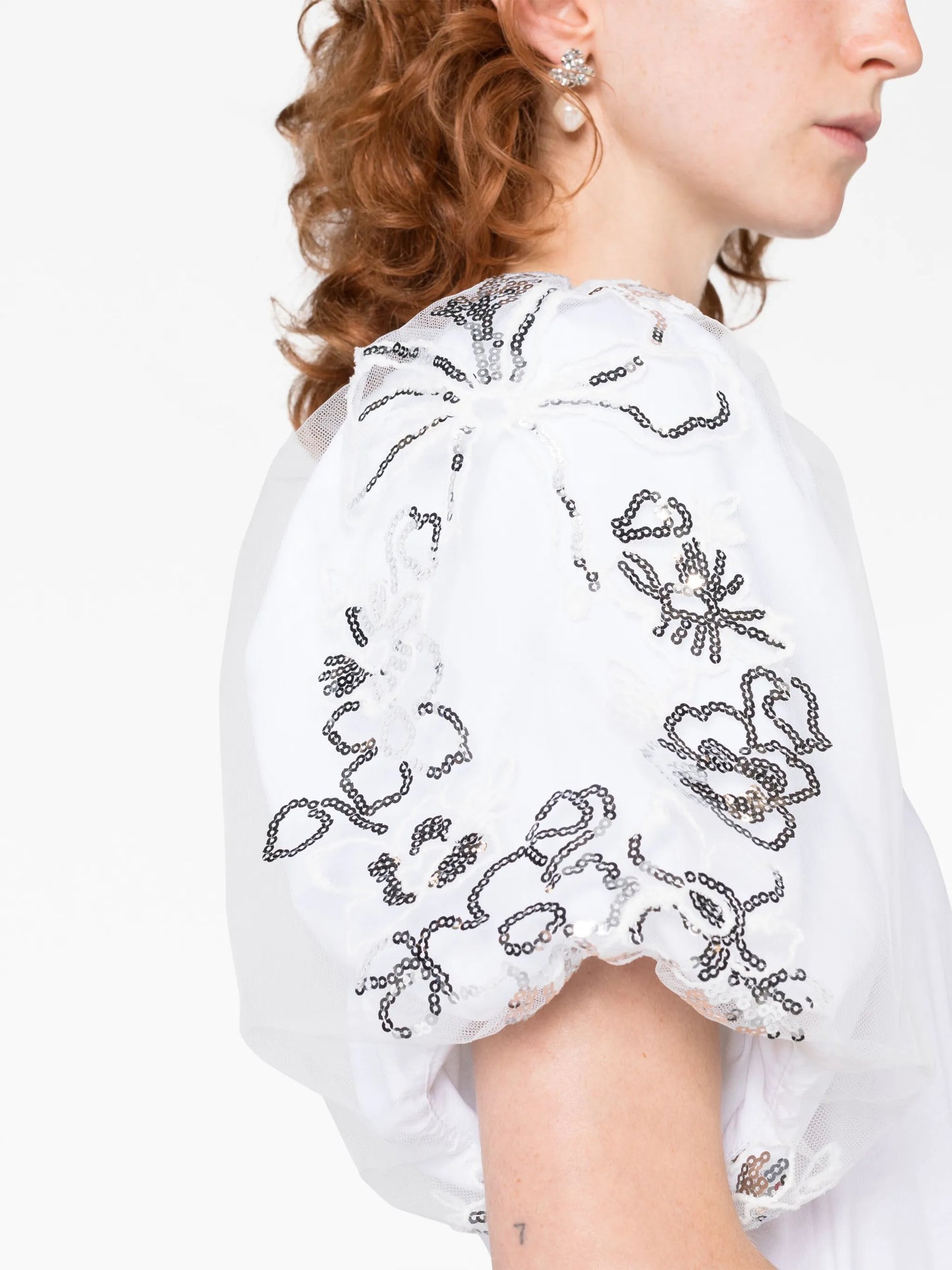 sequin-embellished cotton T-shirt