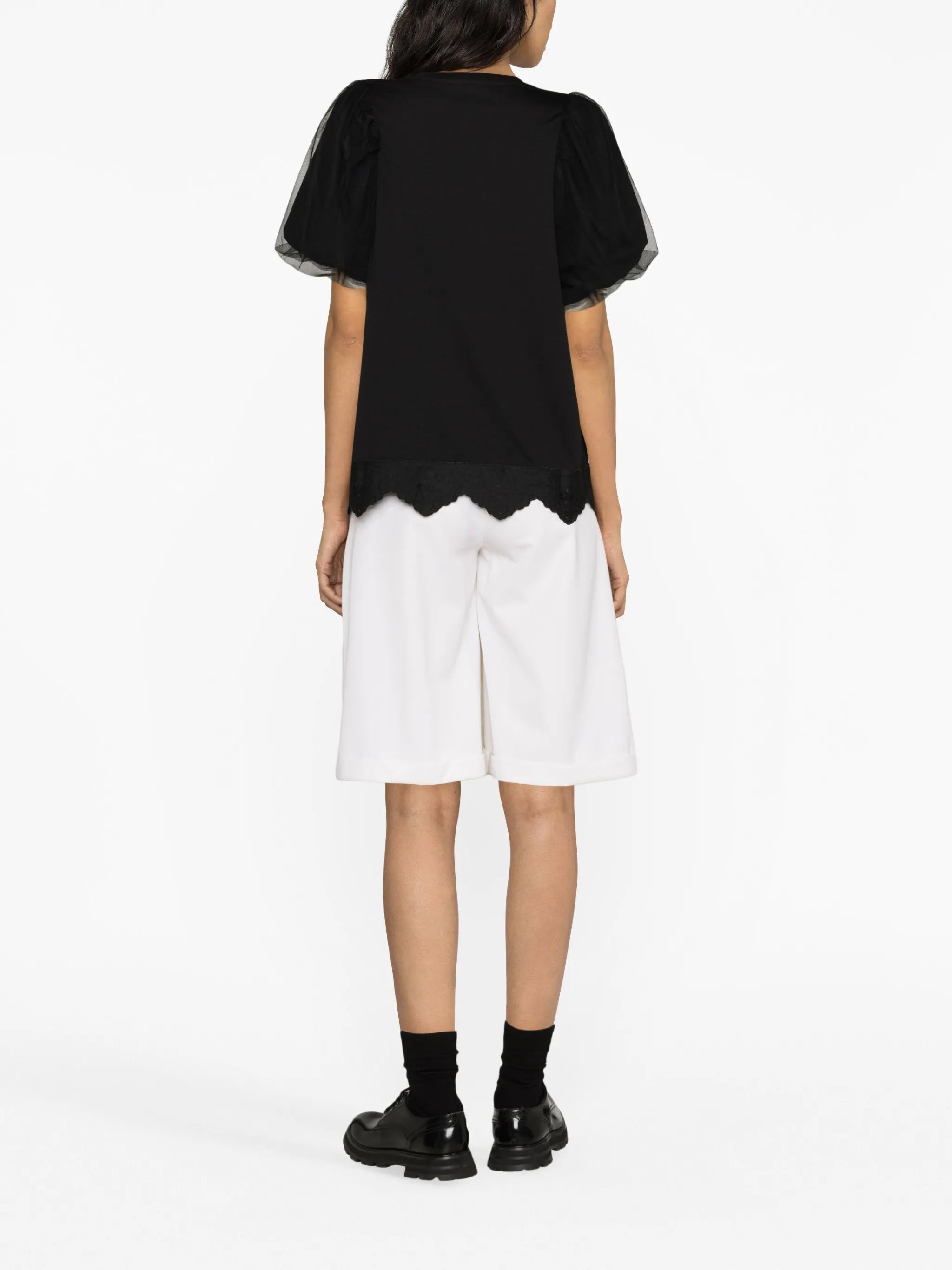 pearl-embellished cotton T-shirt