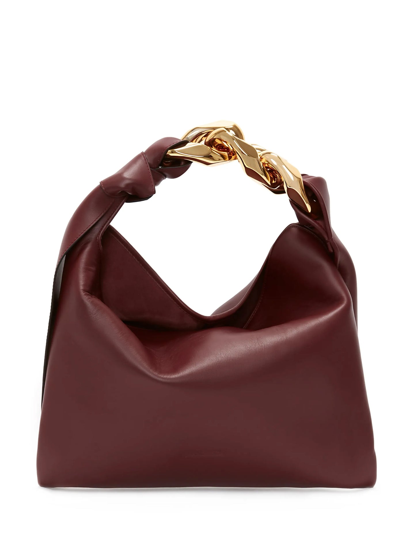 small-chain leather tote bag