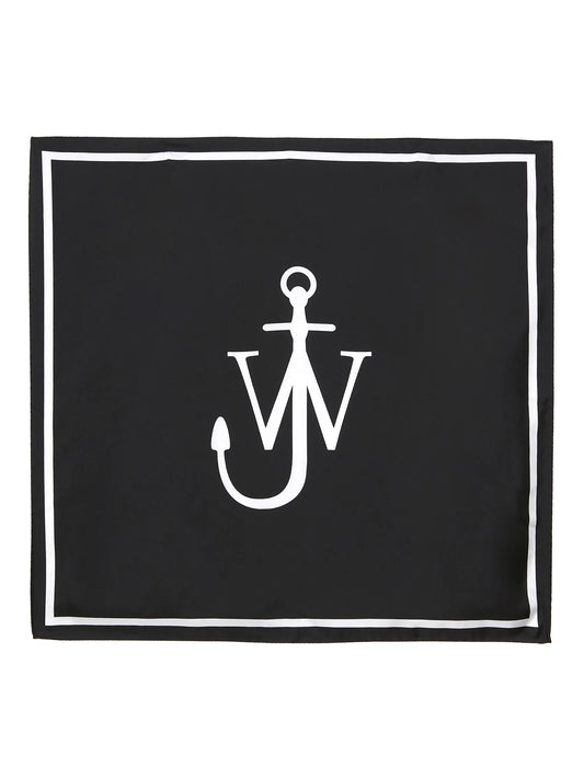 Anchor logo-print silk scarf