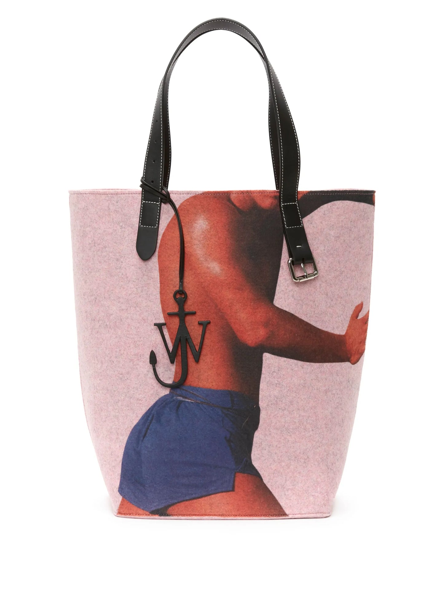 photograph-print belt tote bag