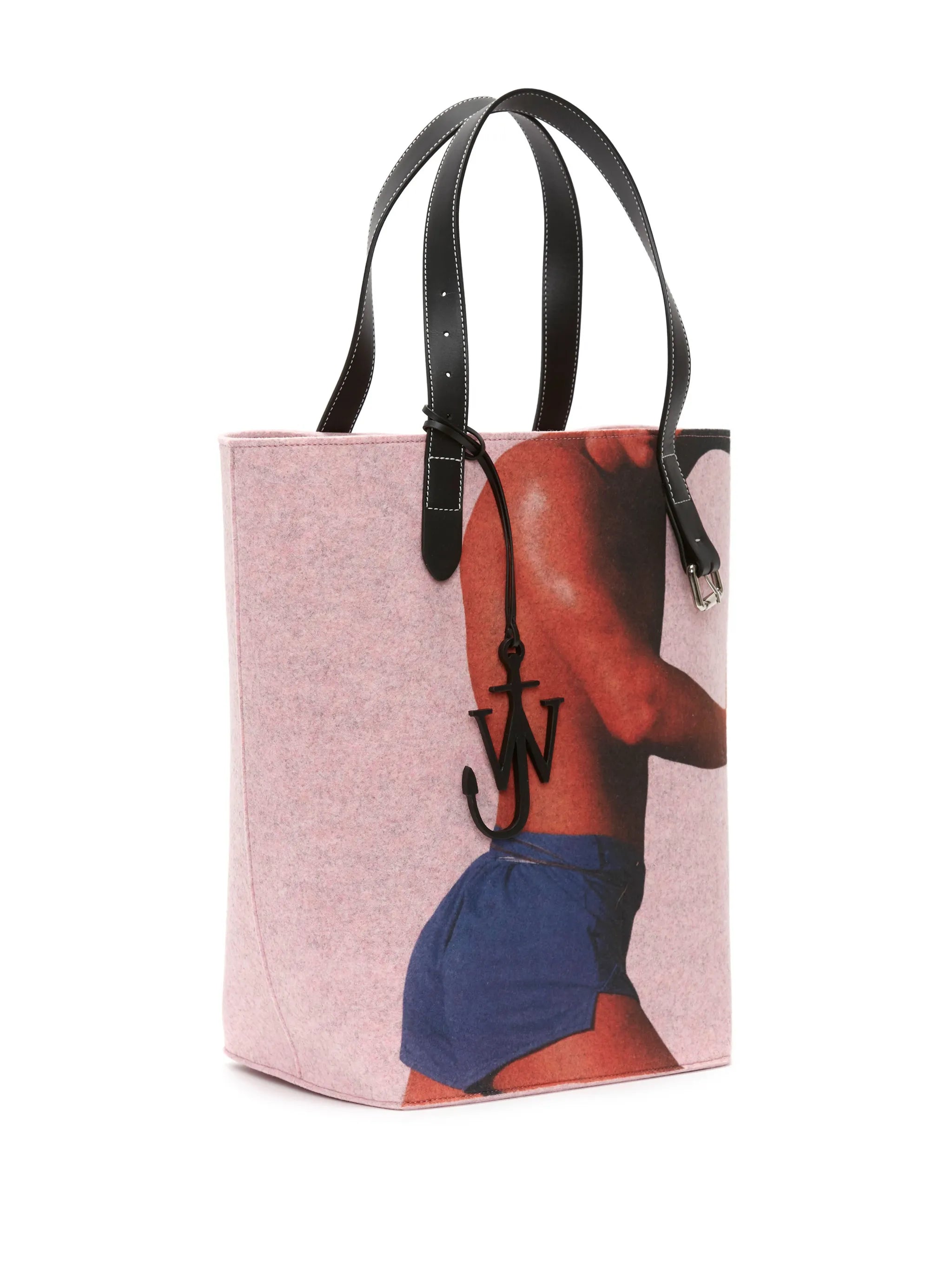photograph-print belt tote bag