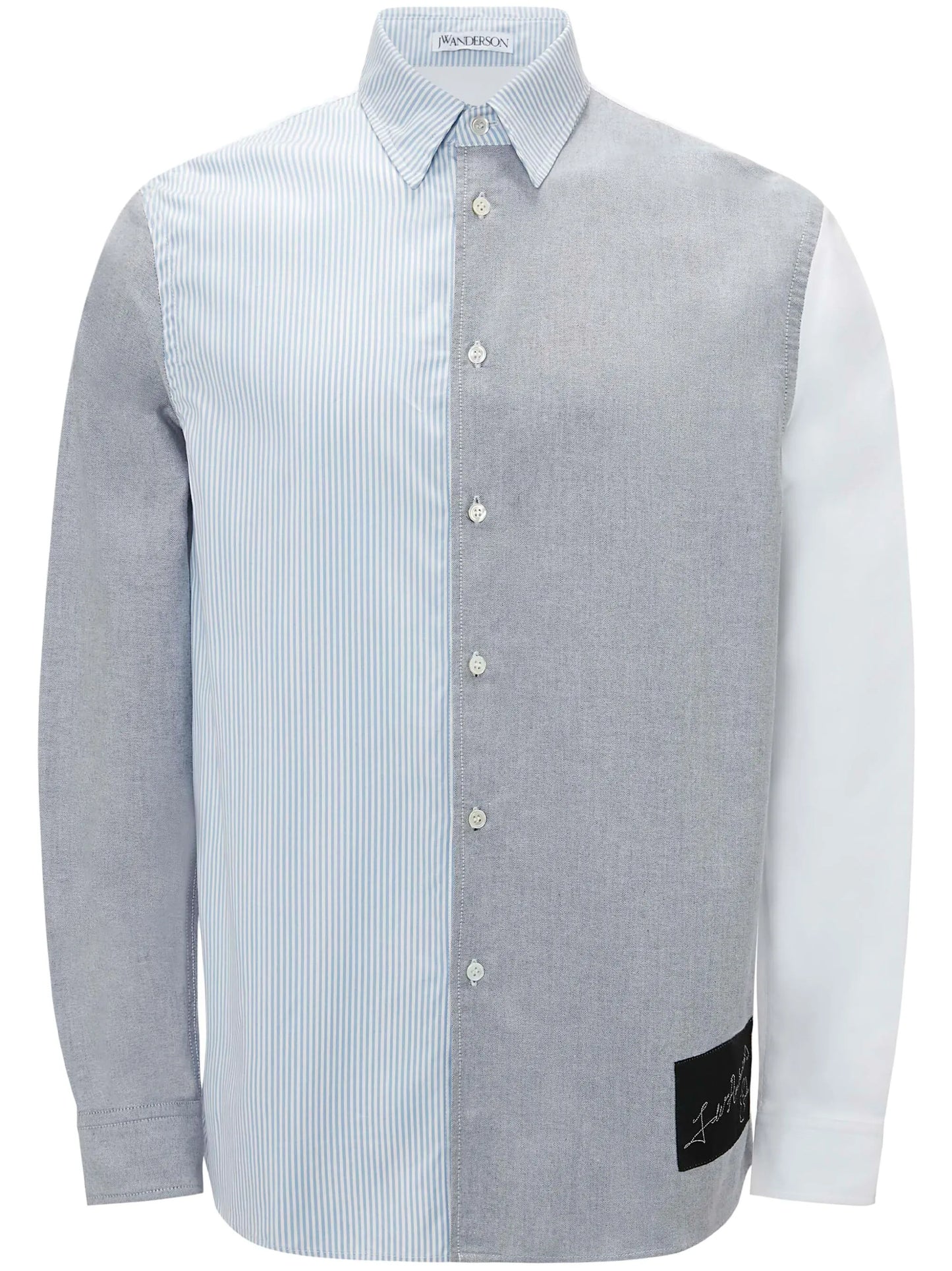 patchwork-design cotton shirt