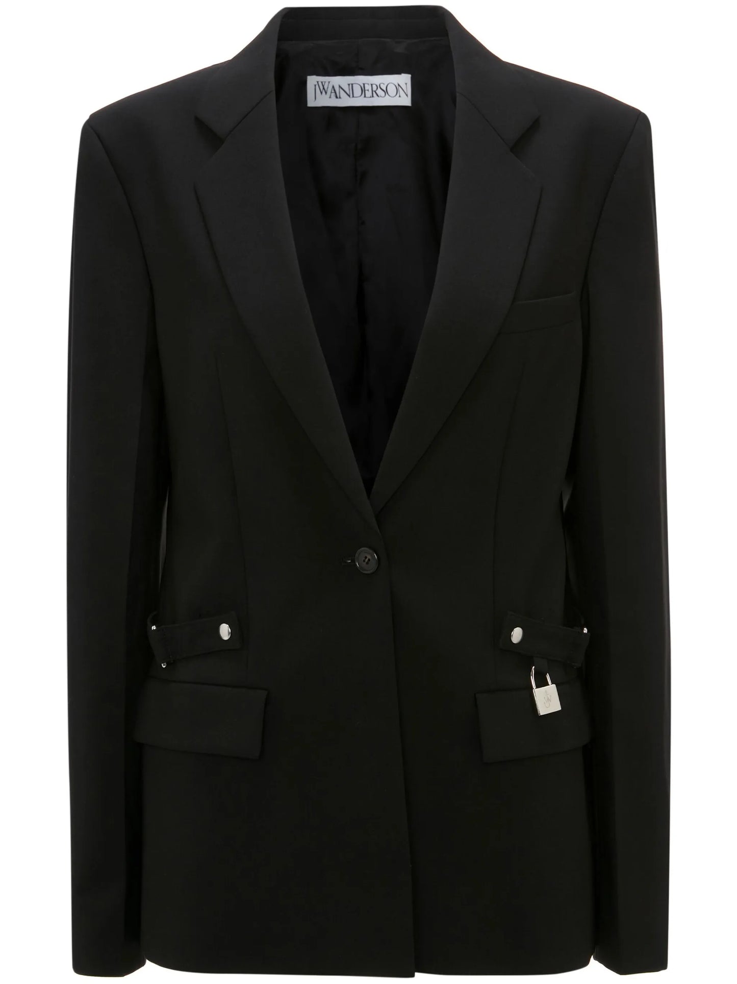 padlock-detail single-breasted blazer