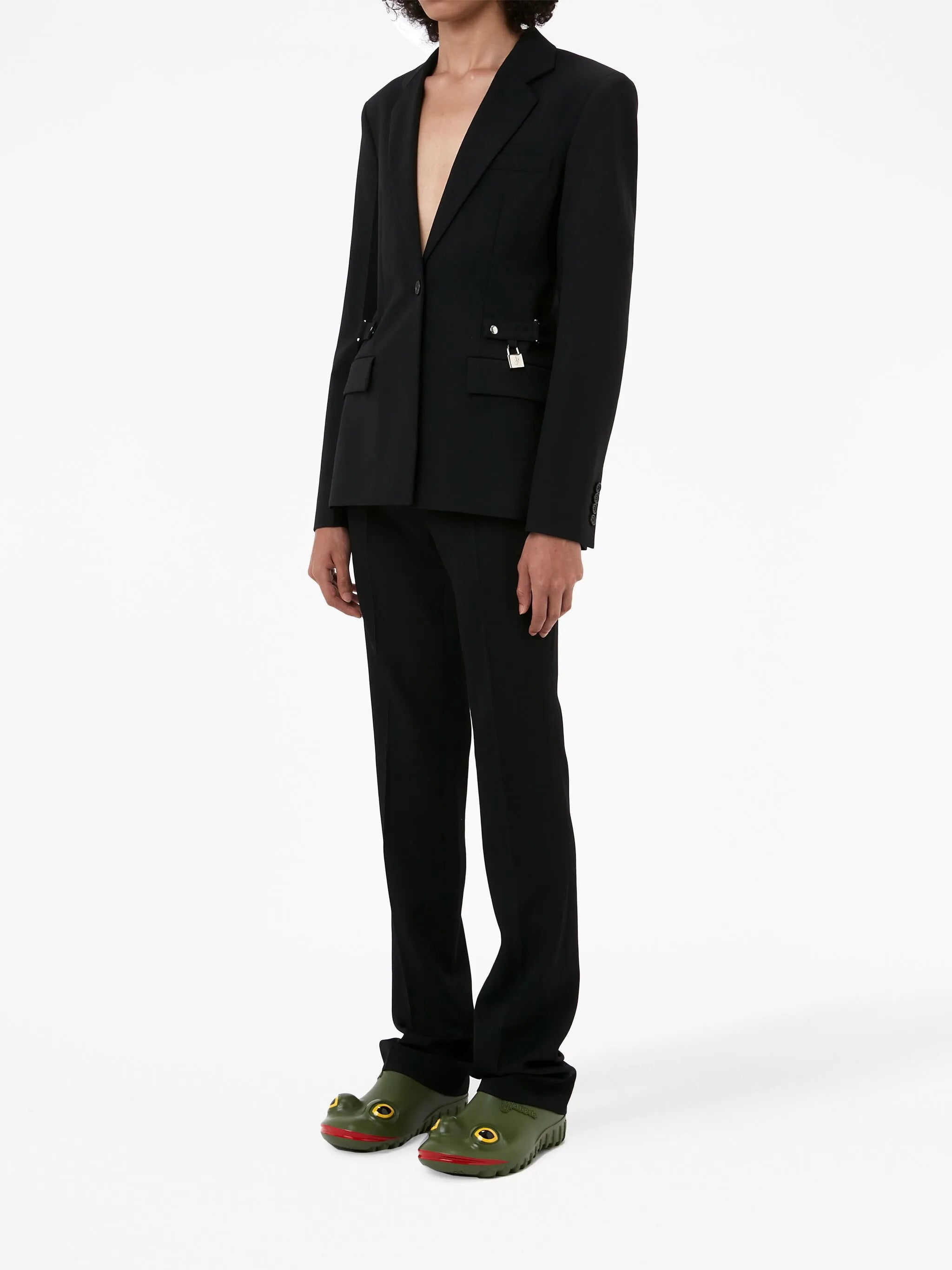 padlock-detail single-breasted blazer