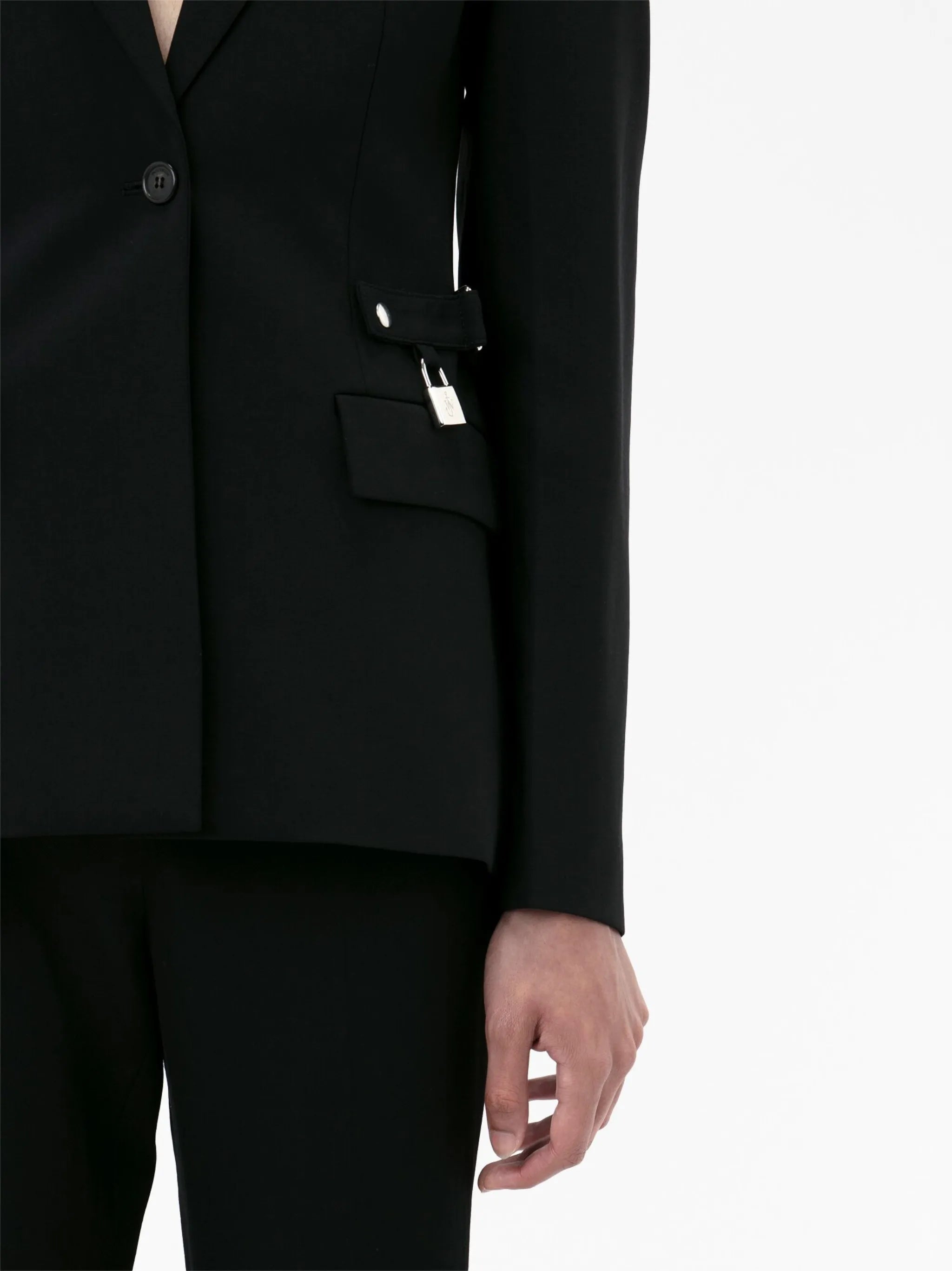 padlock-detail single-breasted blazer