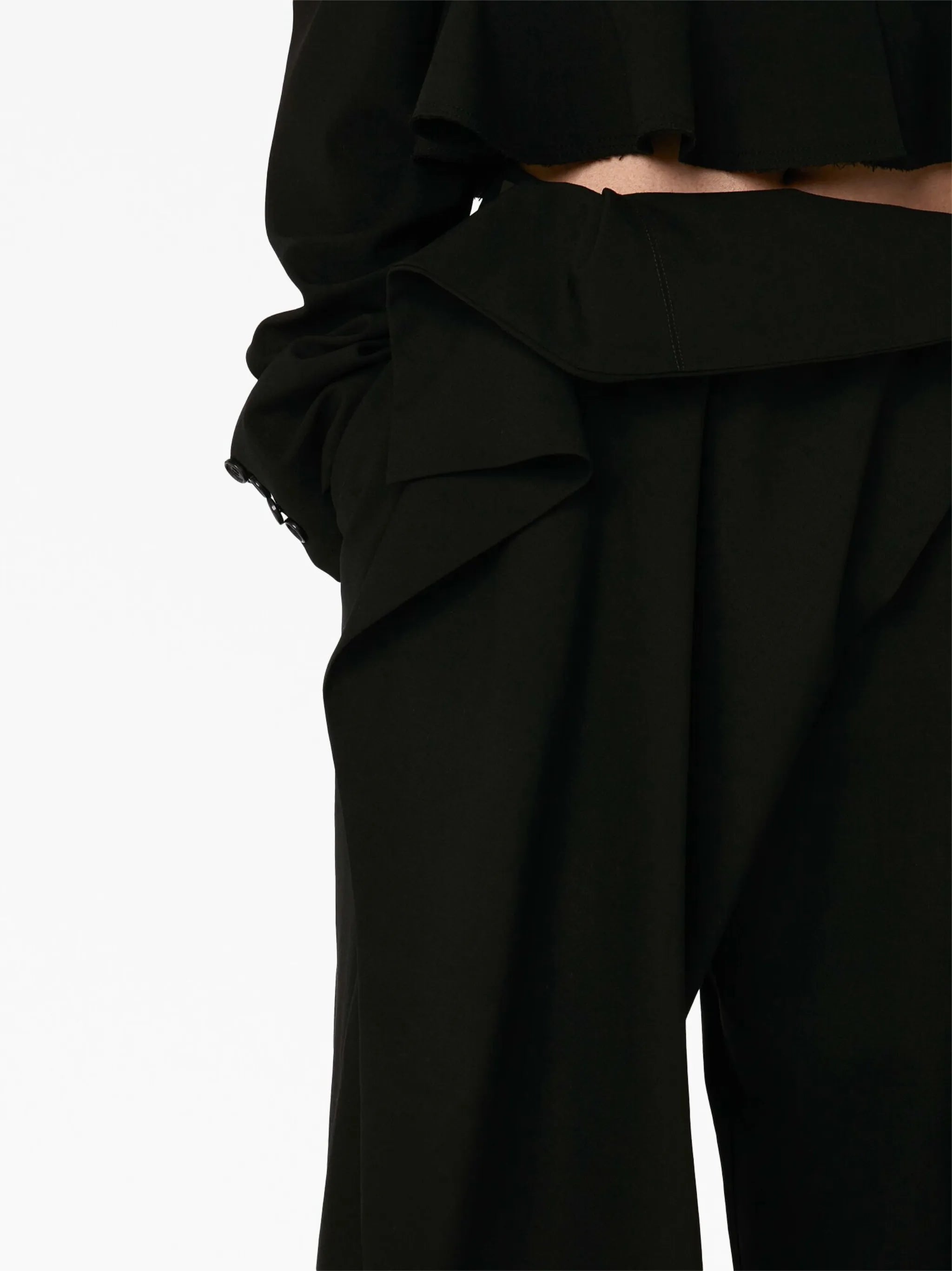 fold-over tapered trousers