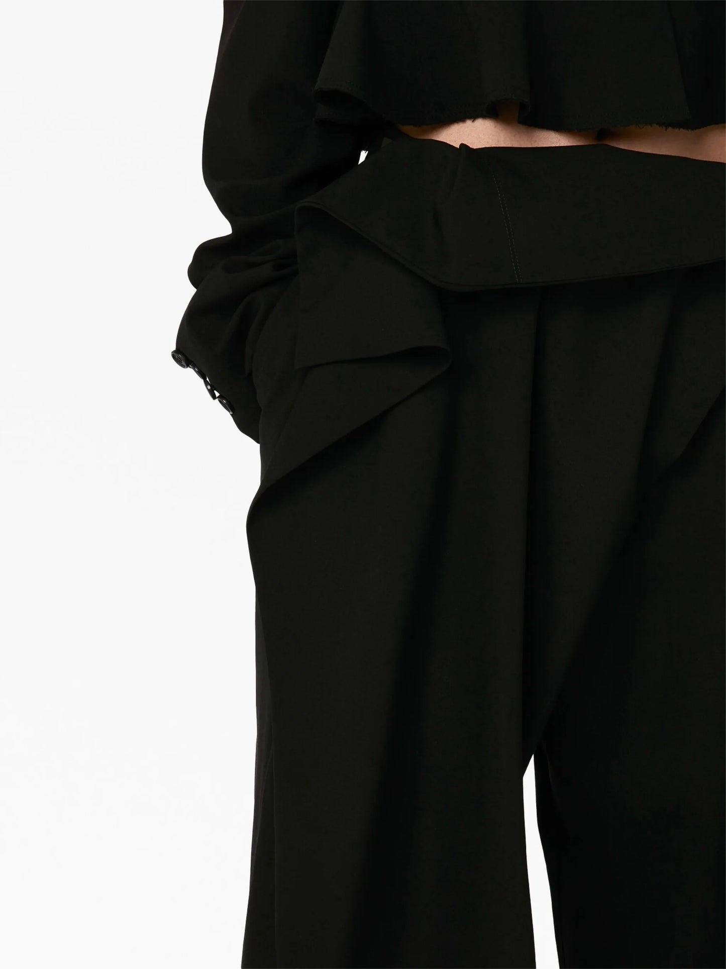 fold-over tapered trousers