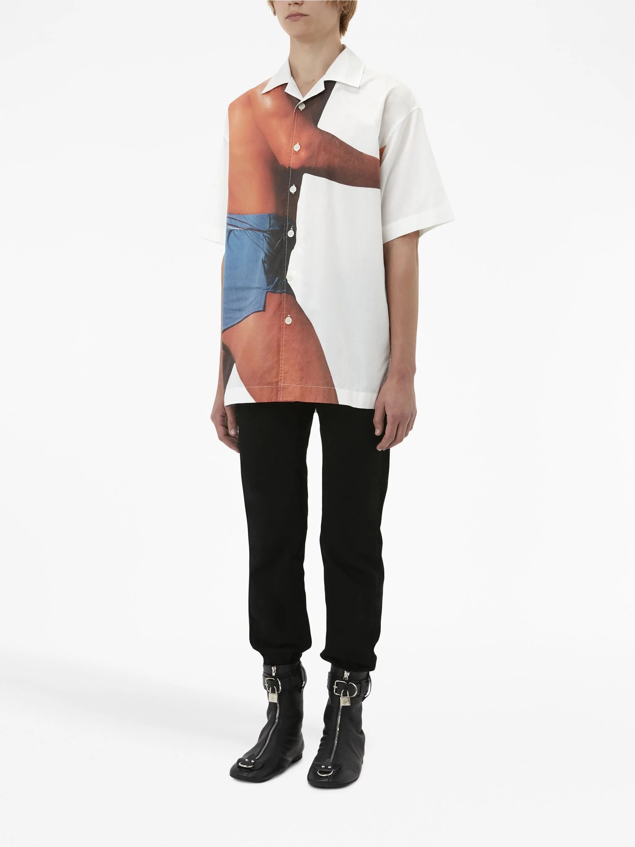 photograph-print short-sleeve shirt