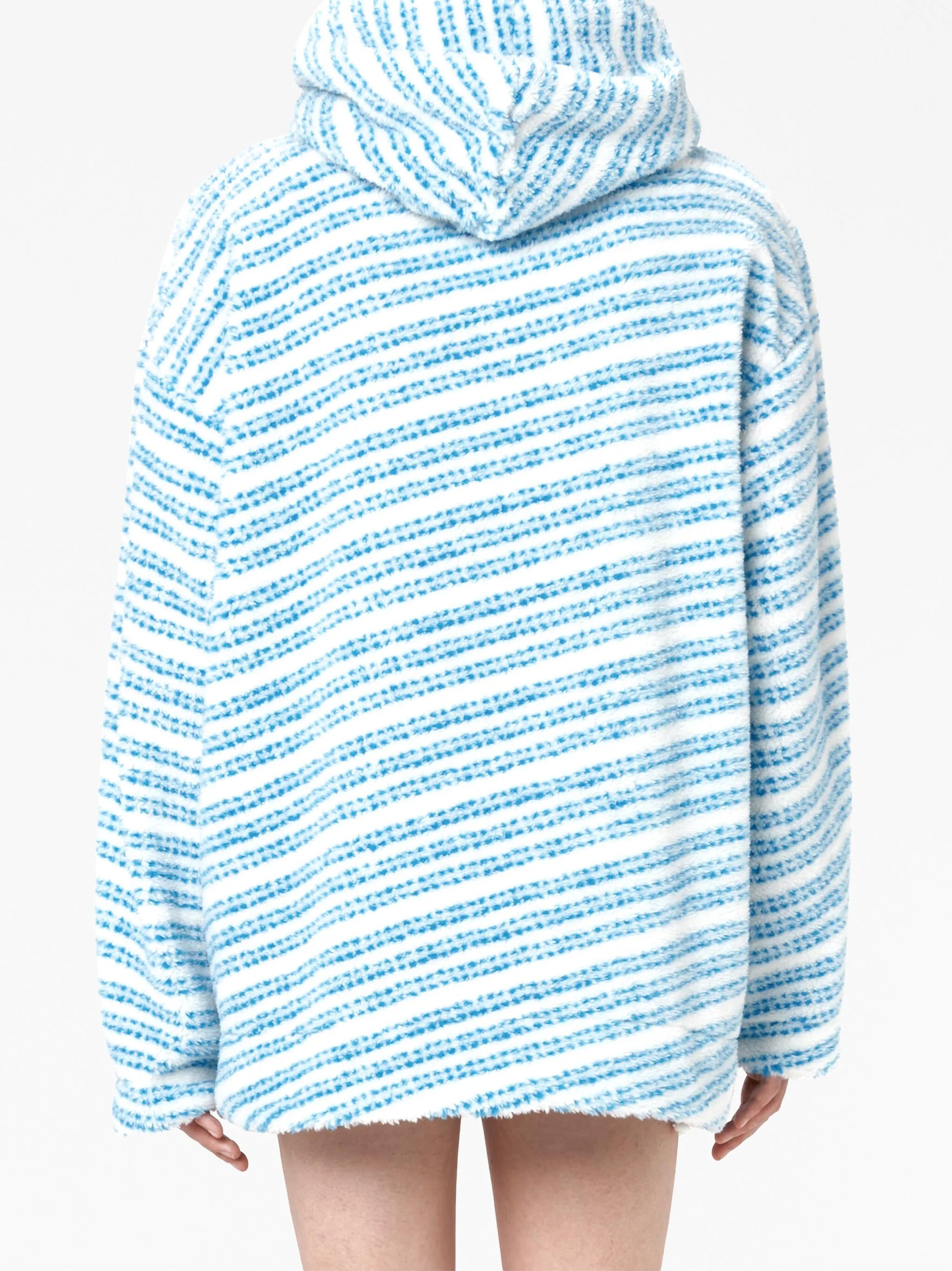 oversized striped fleece hoodie