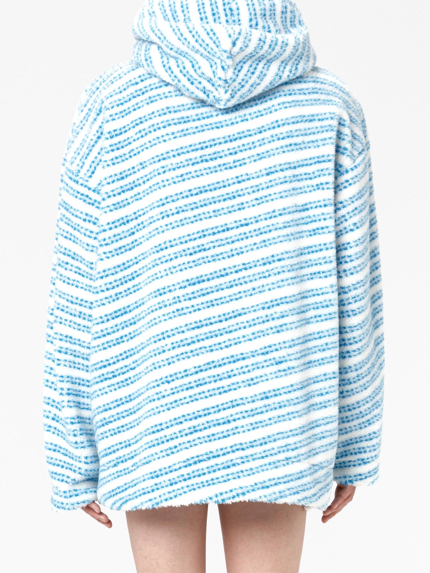 oversized striped fleece hoodie