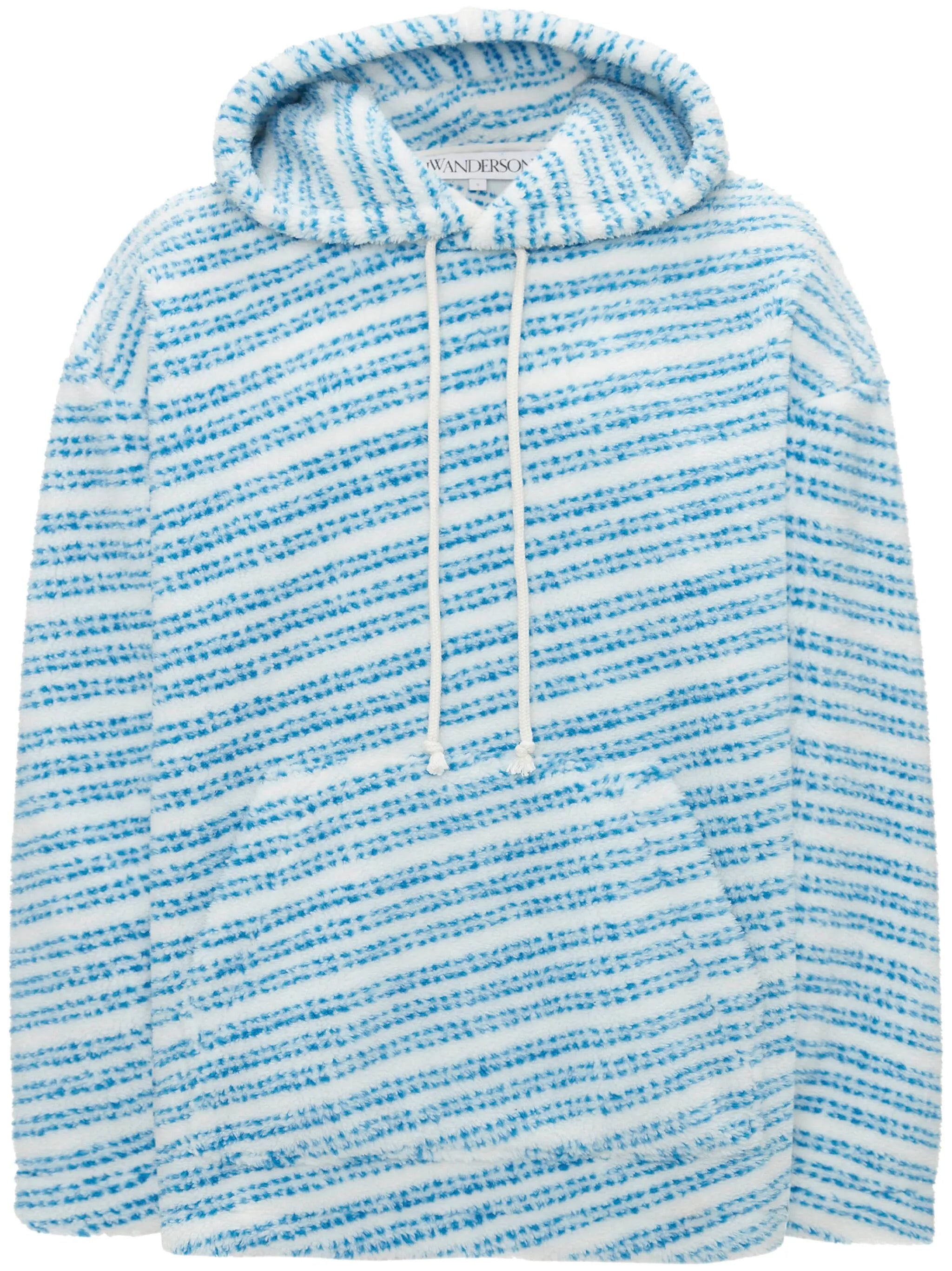 oversized striped fleece hoodie