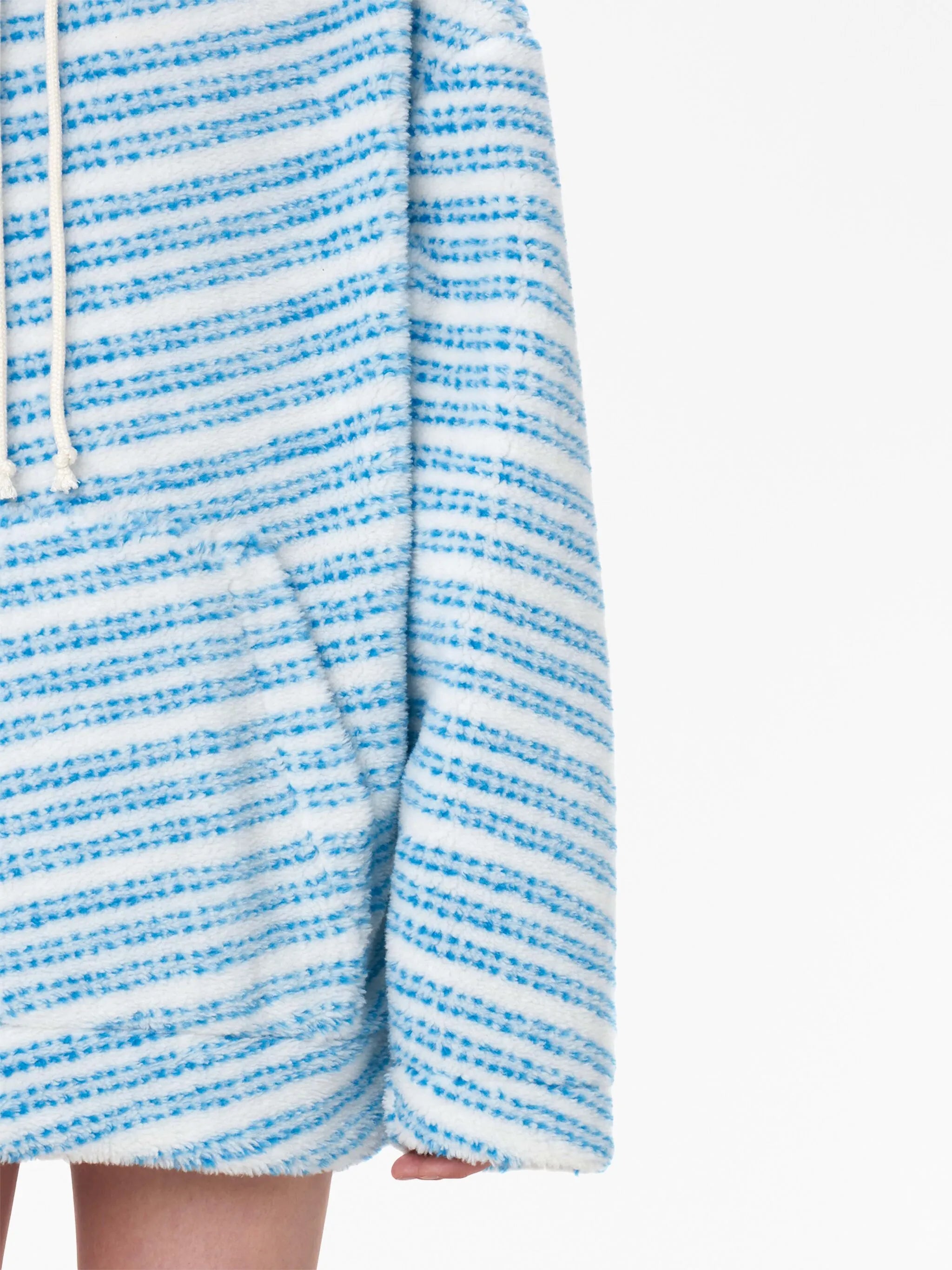 oversized striped fleece hoodie
