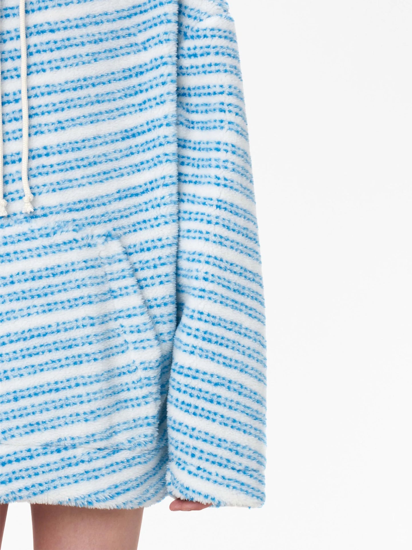 oversized striped fleece hoodie