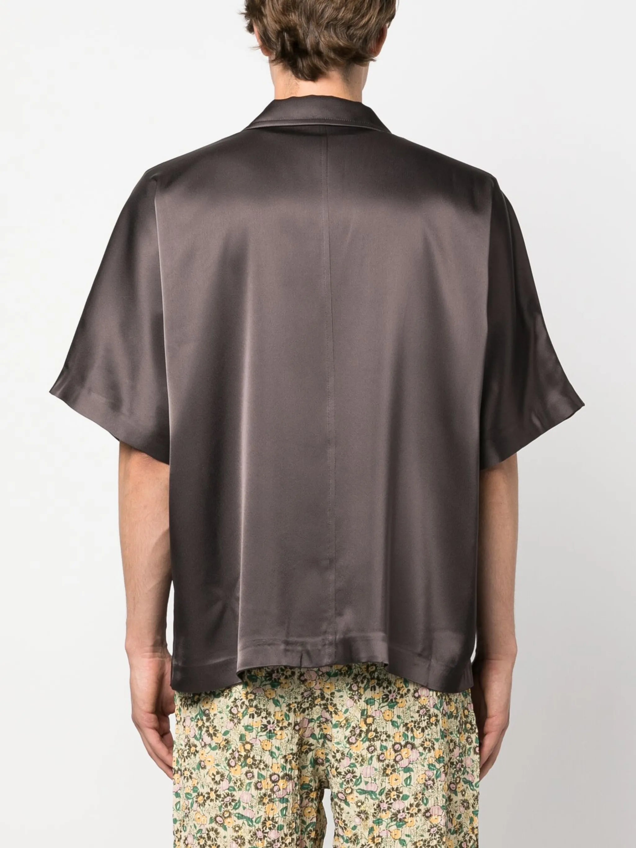 cuban-collar self-tie shirt