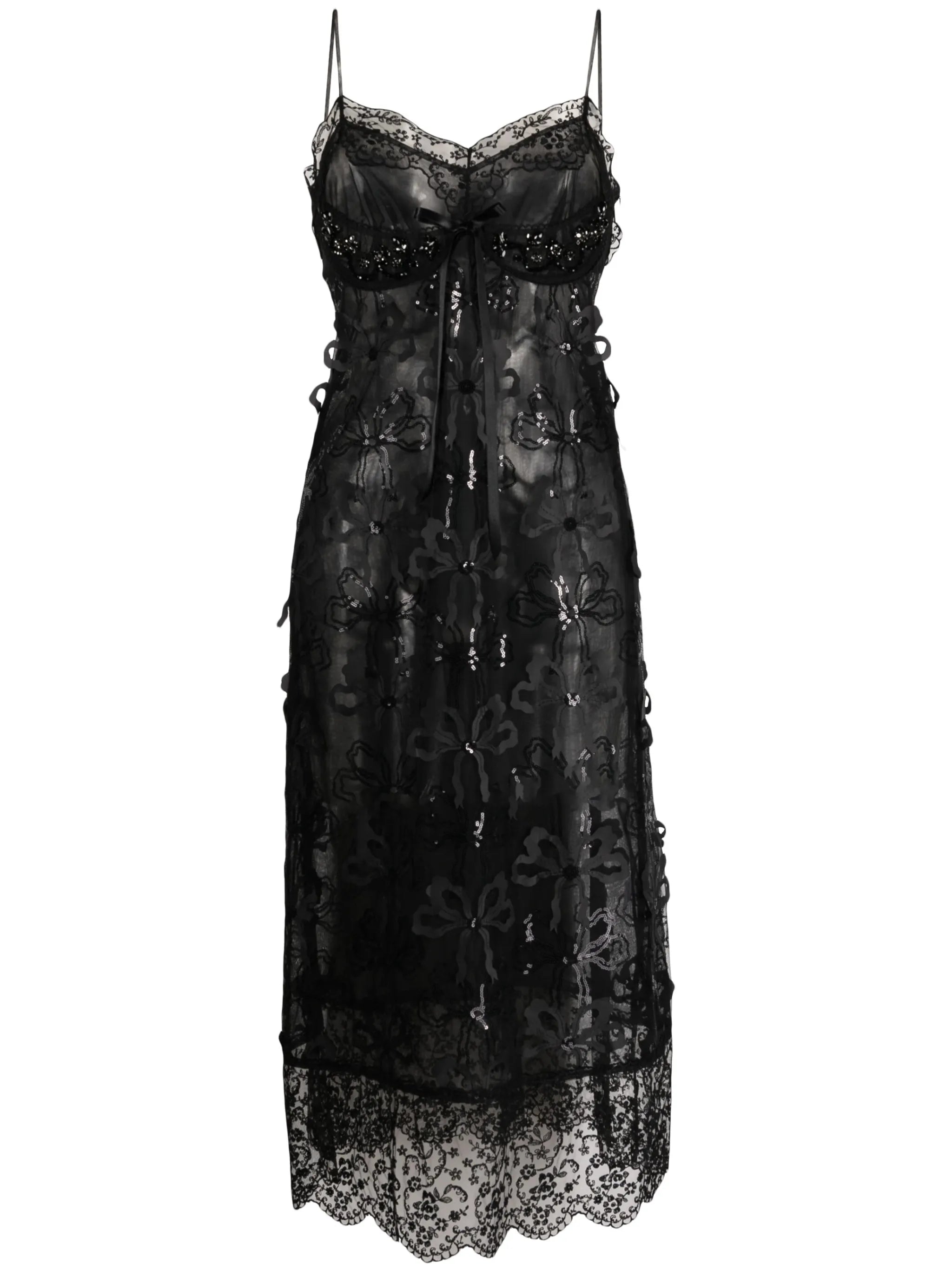 bow-embellished slip dress