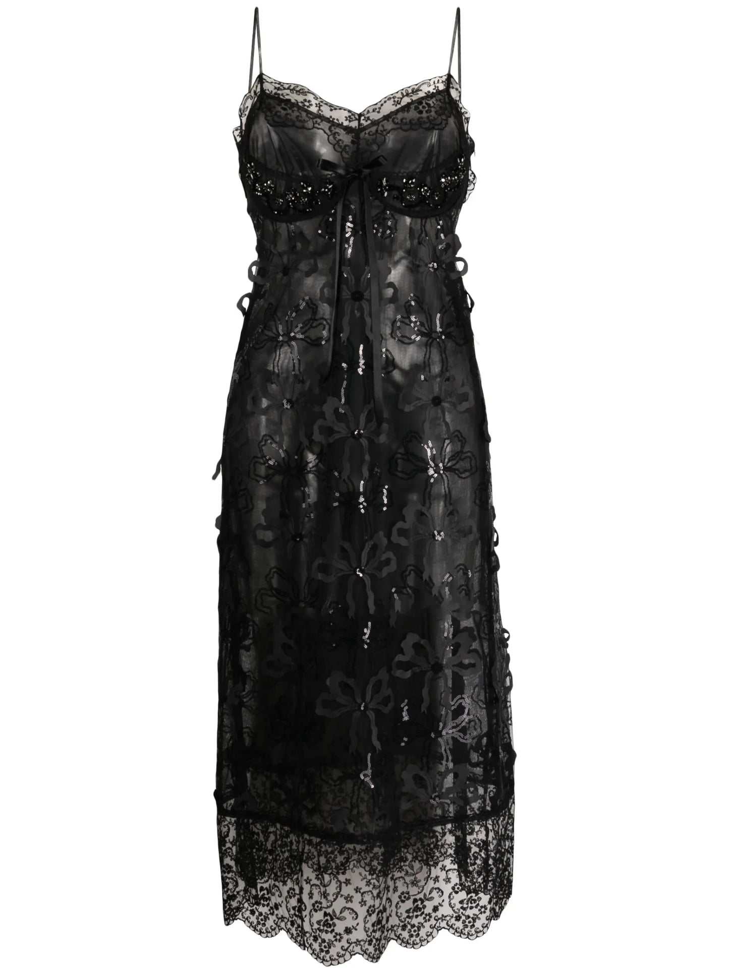 bow-embellished slip dress