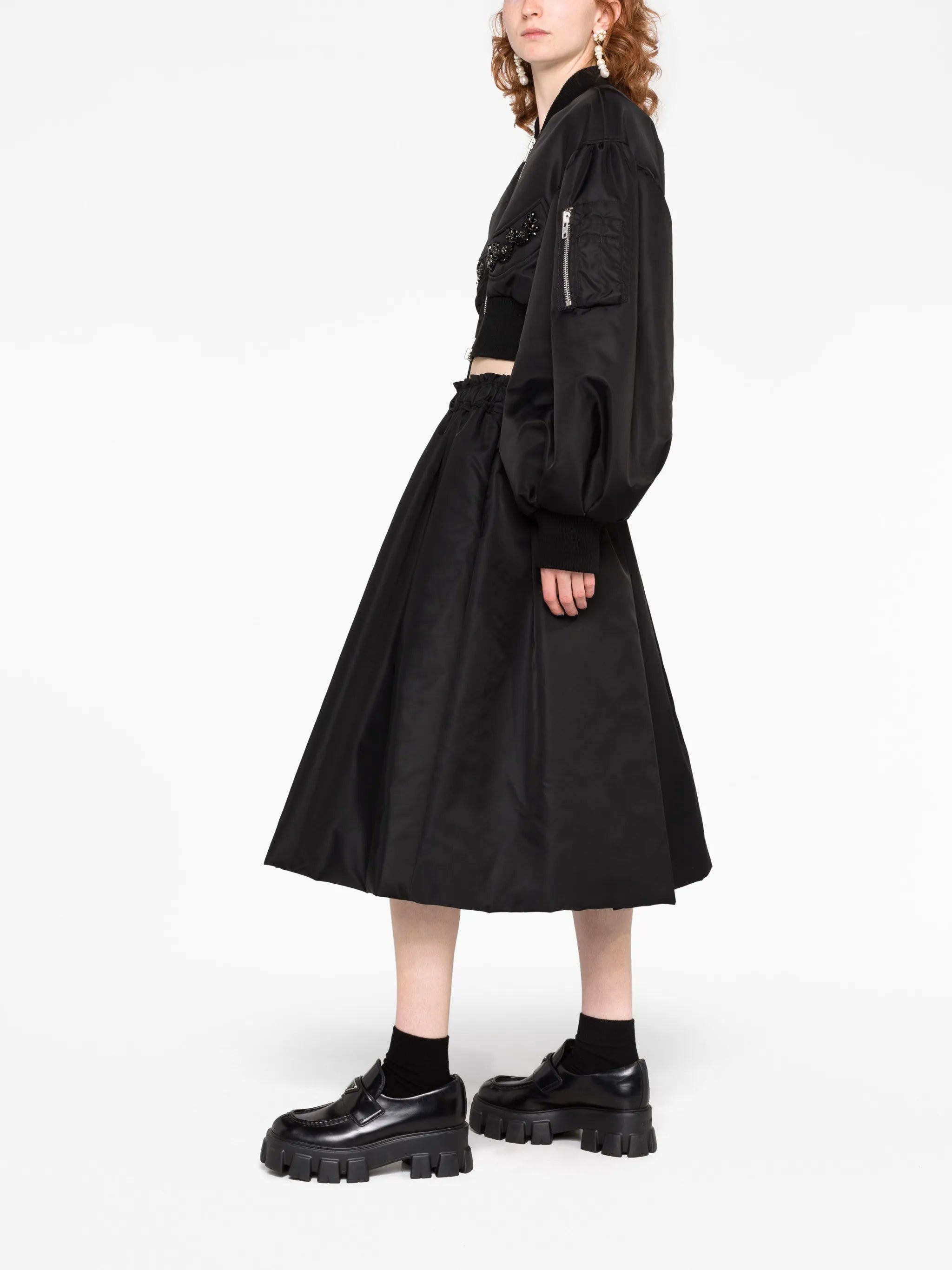 flared midi skirt