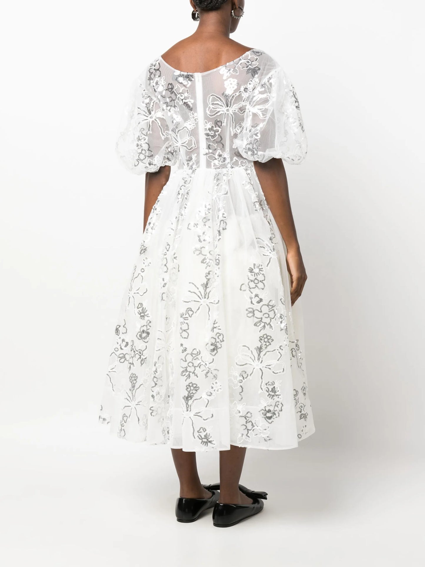 sequin-embellished tulle maxi dress