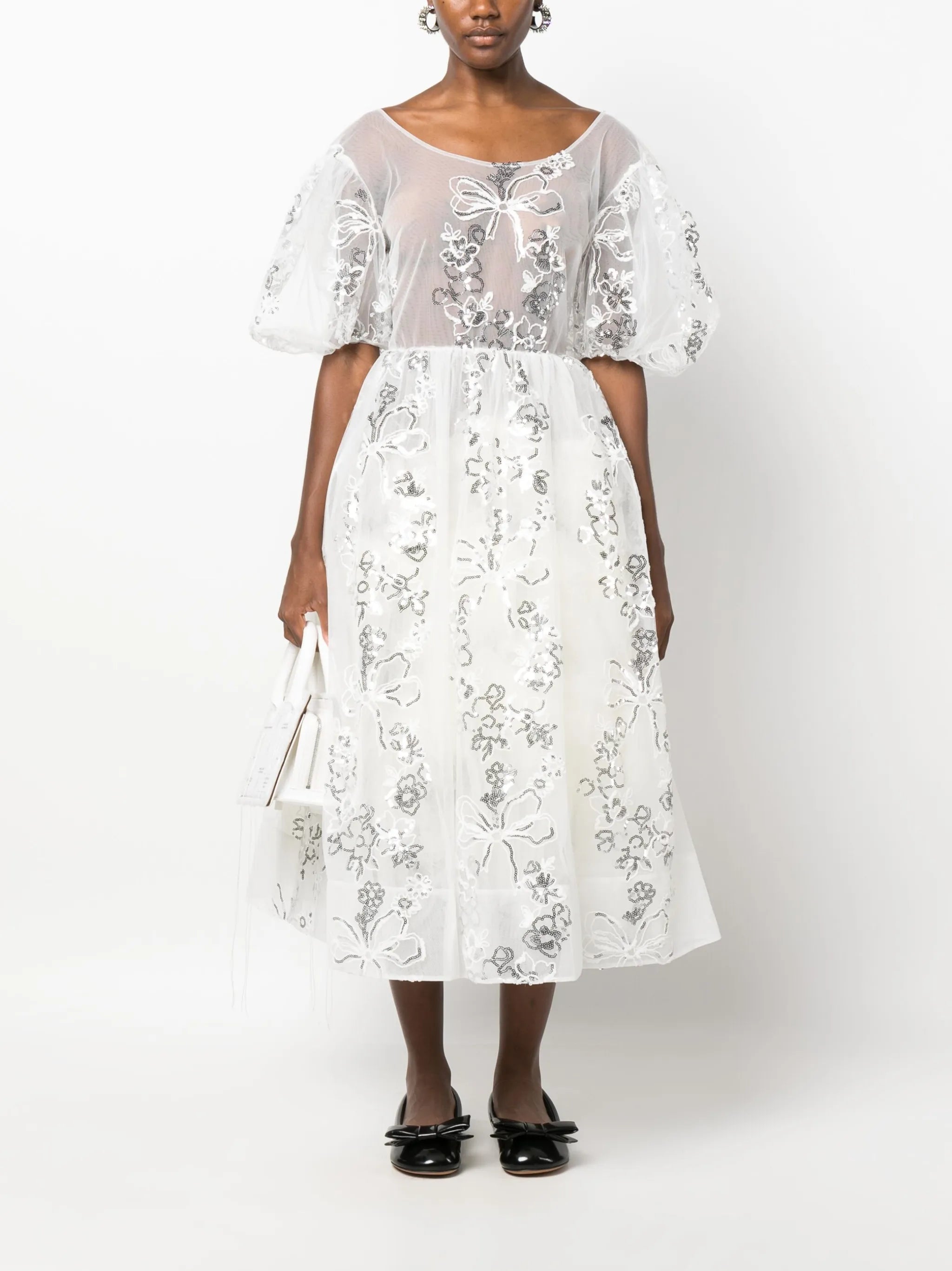sequin-embellished tulle maxi dress