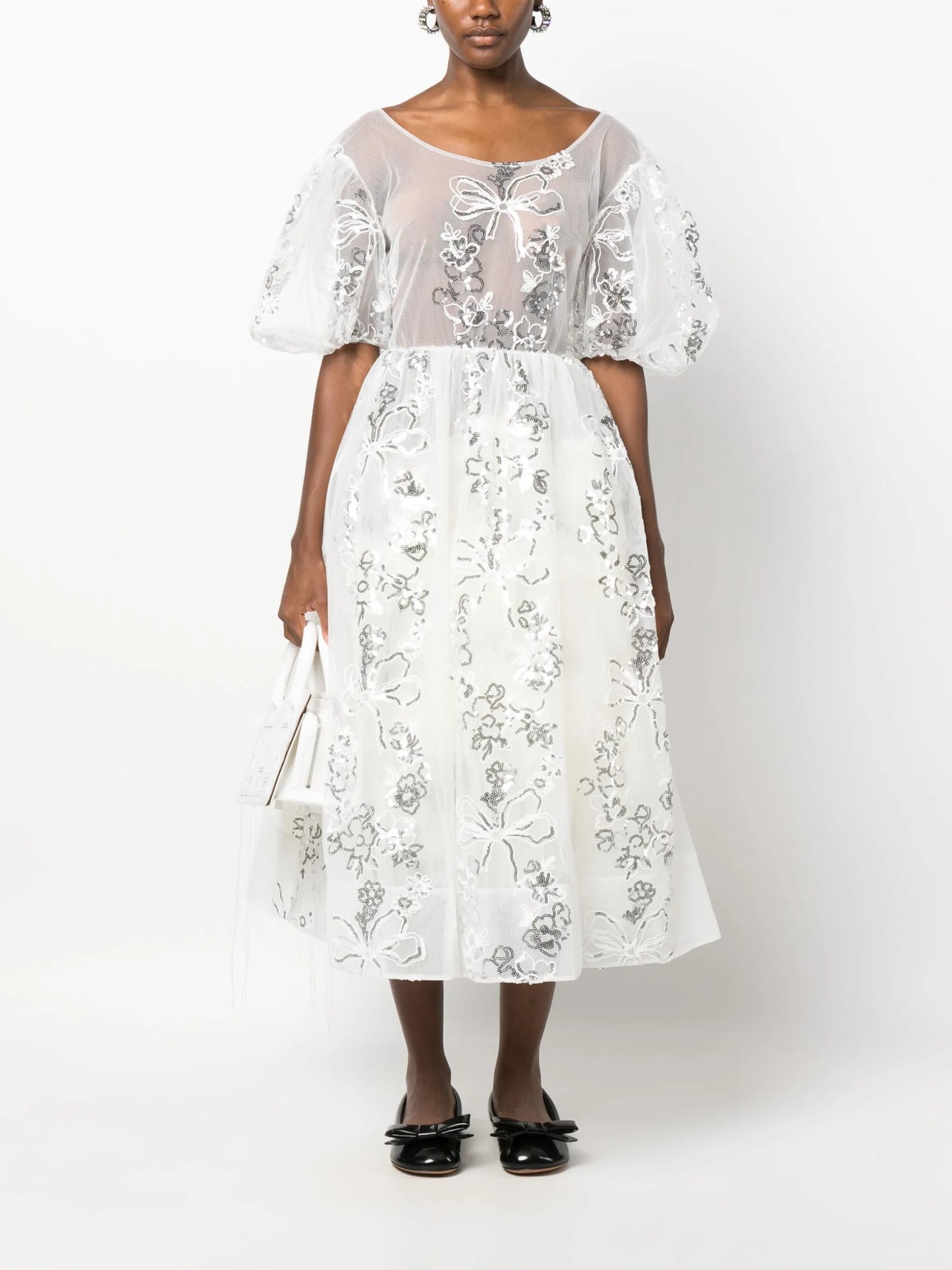 sequin-embellished tulle maxi dress