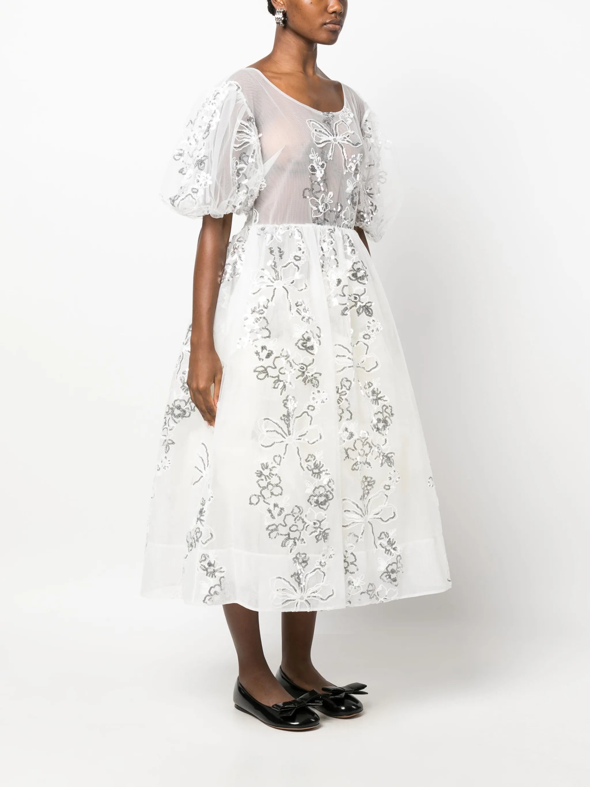sequin-embellished tulle maxi dress