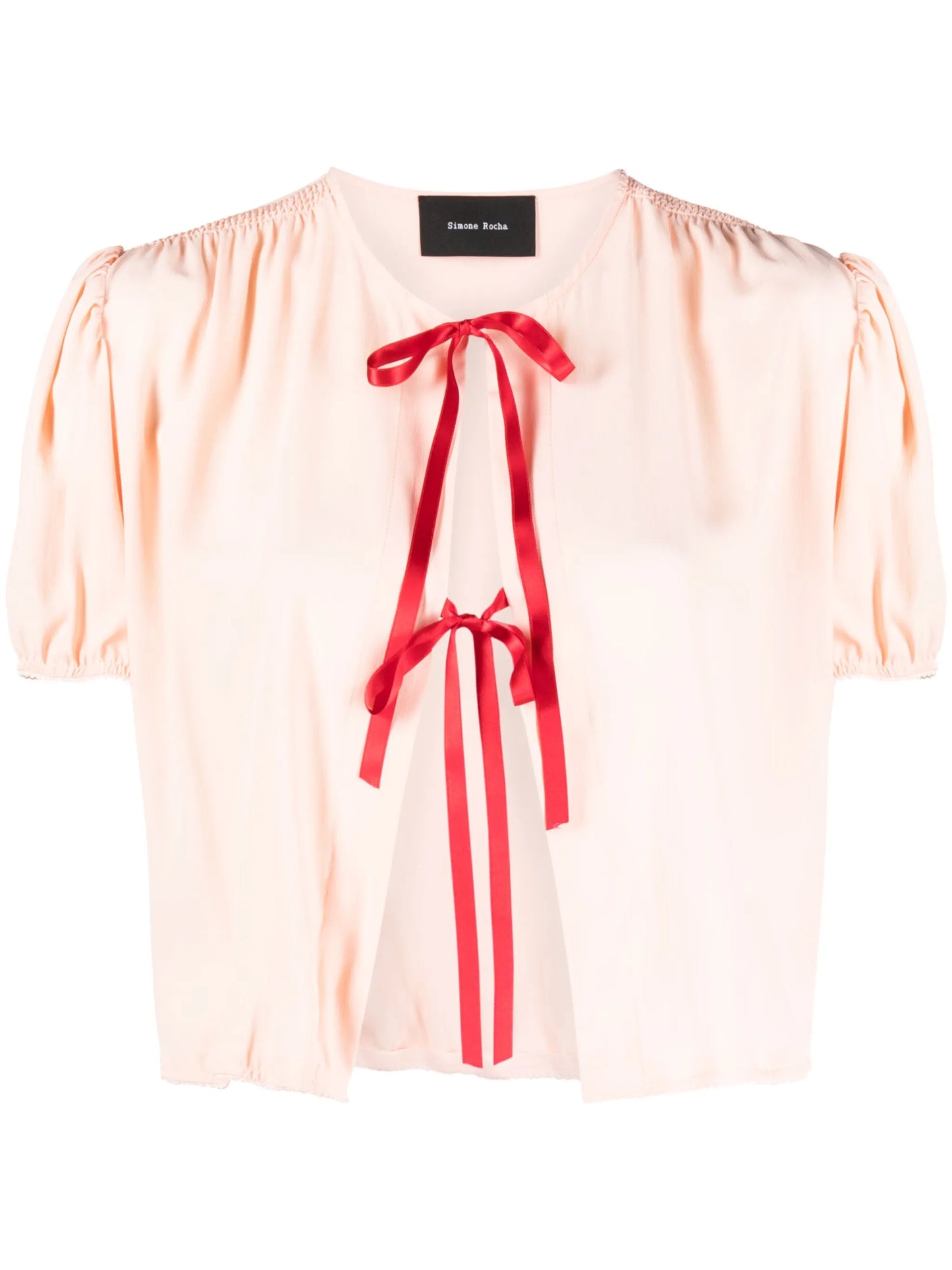 tie-fastening cropped blouse