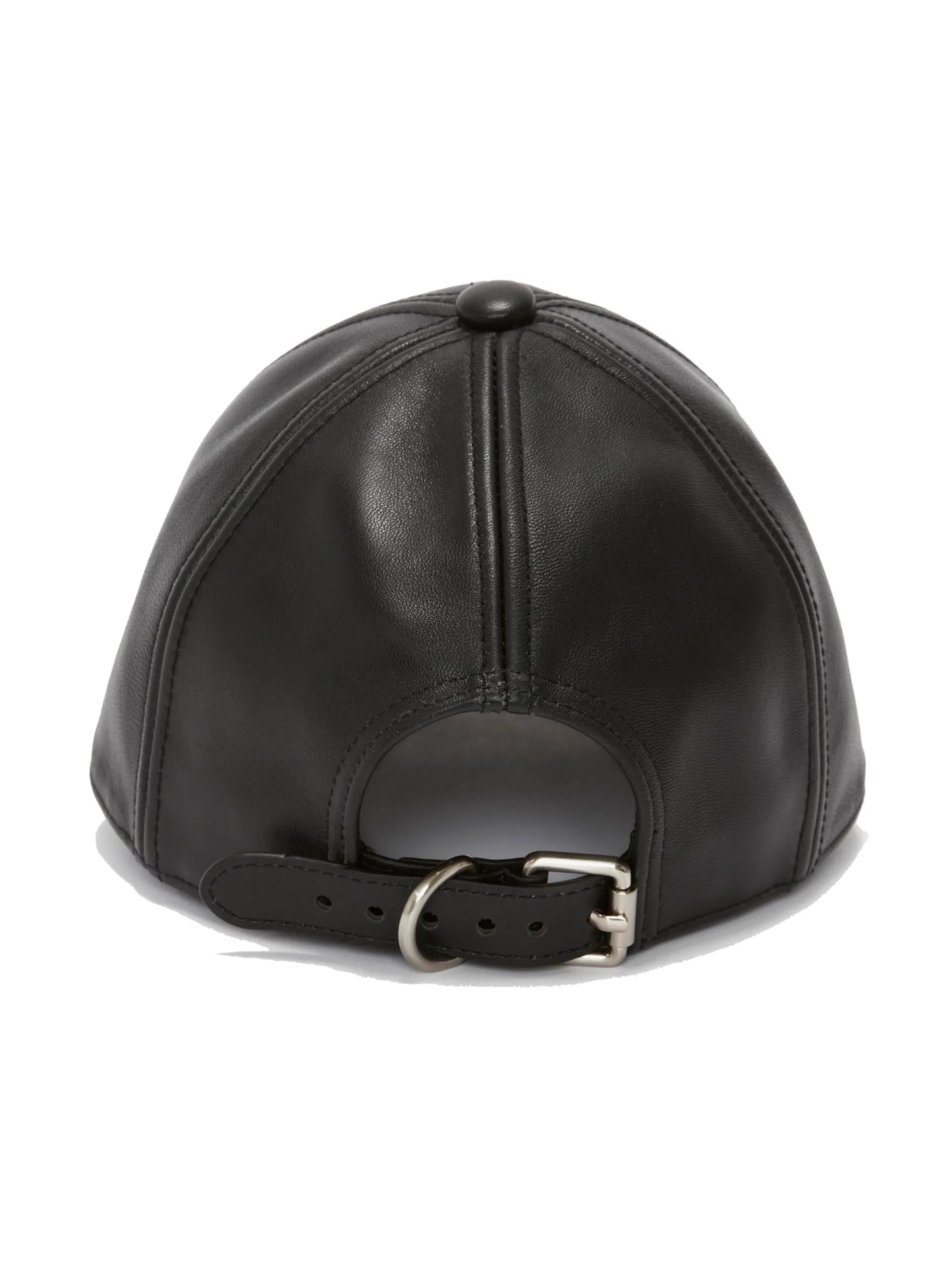 logo-embroidered leather cap