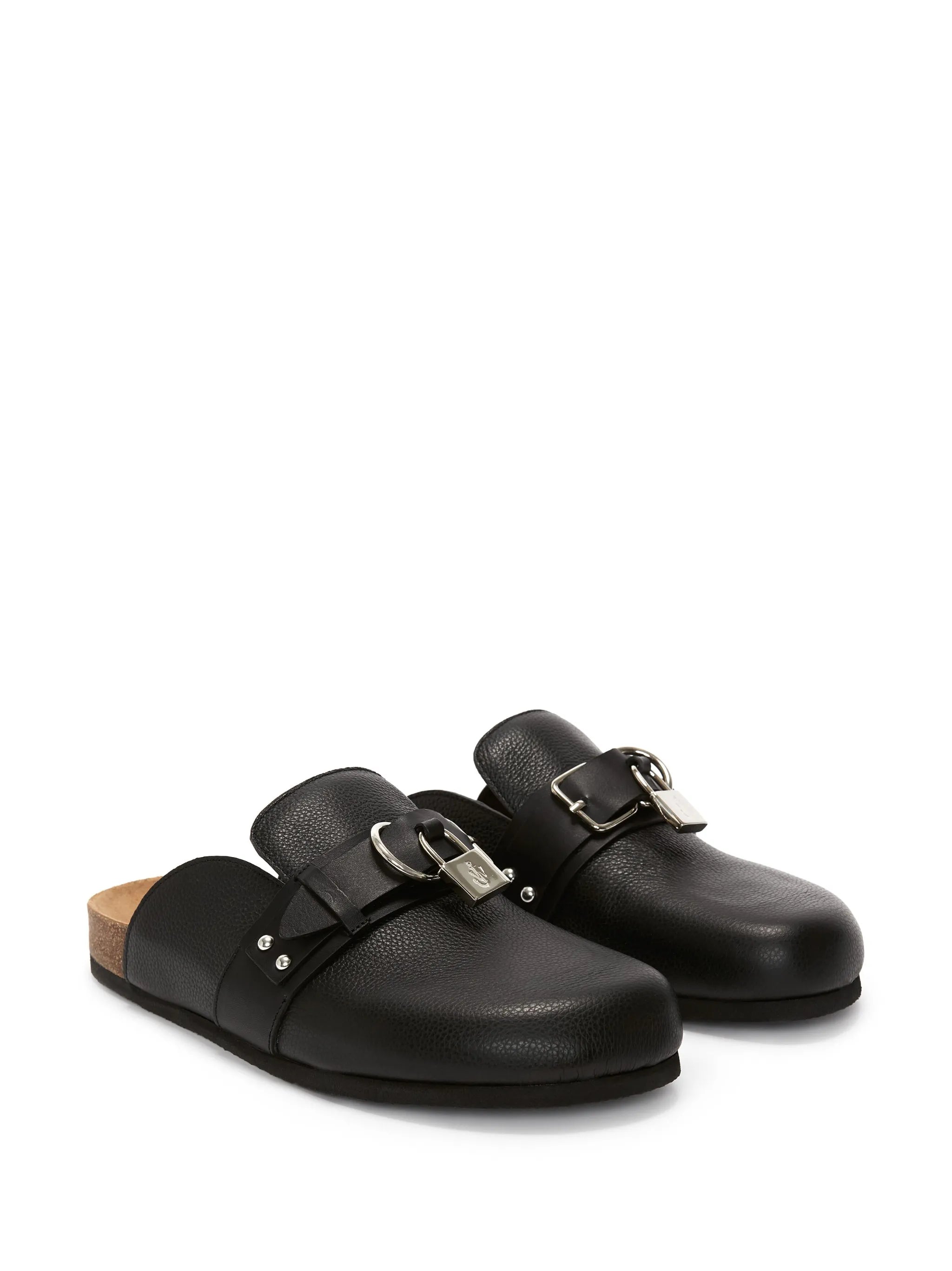 padlock leather mules