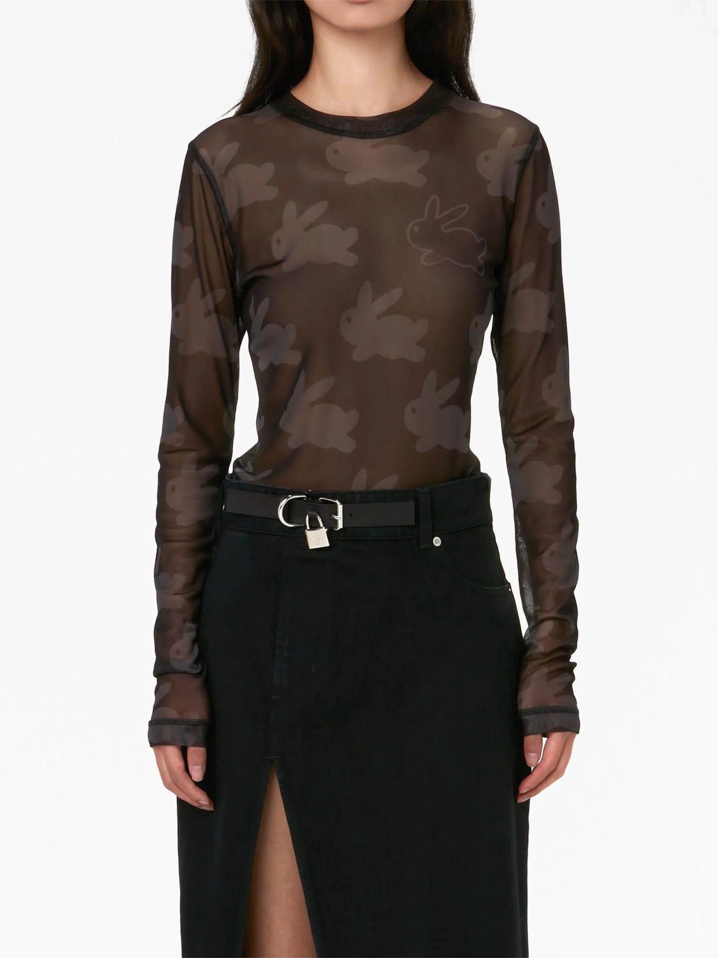 bunny-motif long-sleeve top