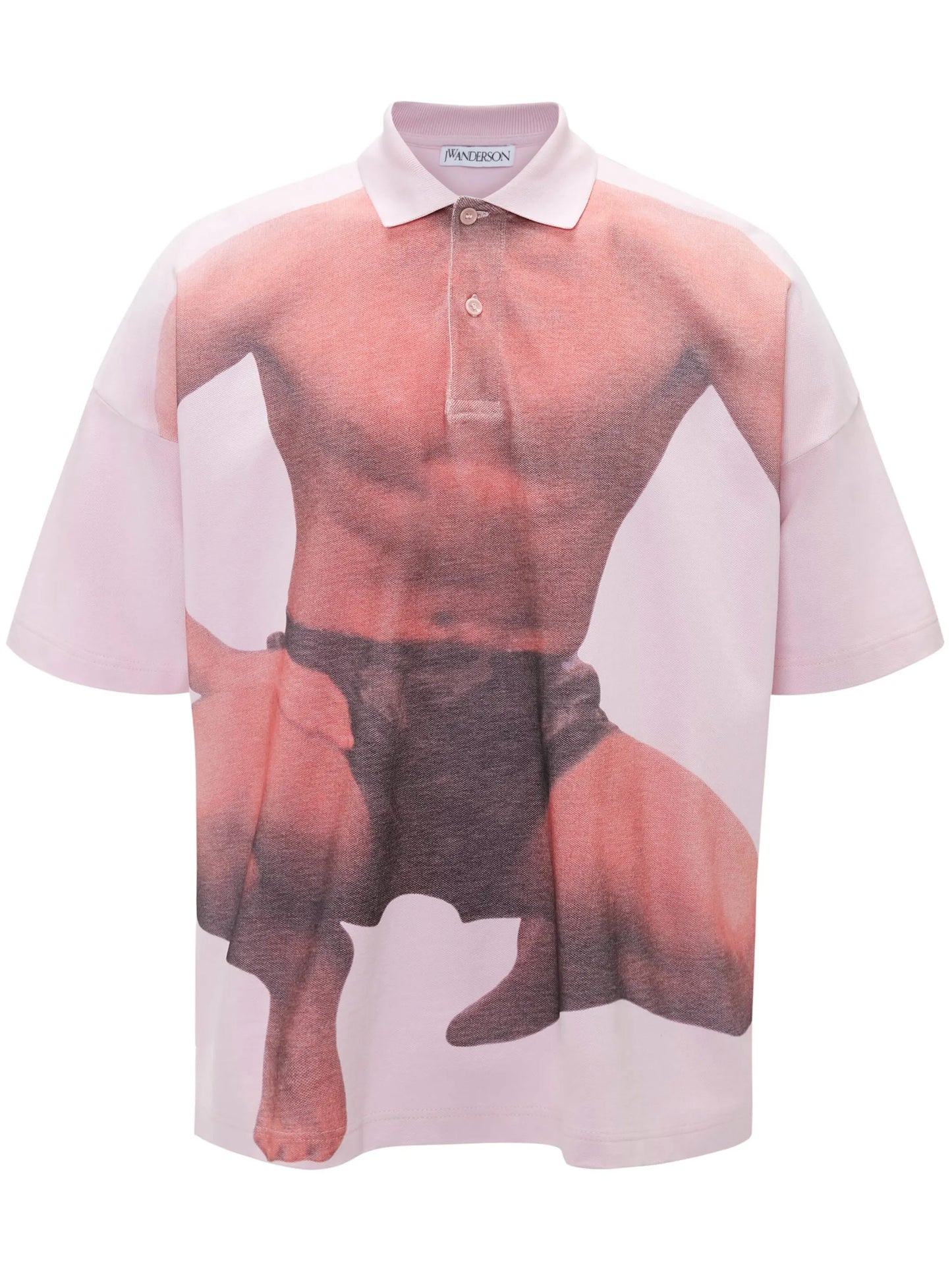 photograph-print cotton polo shirt