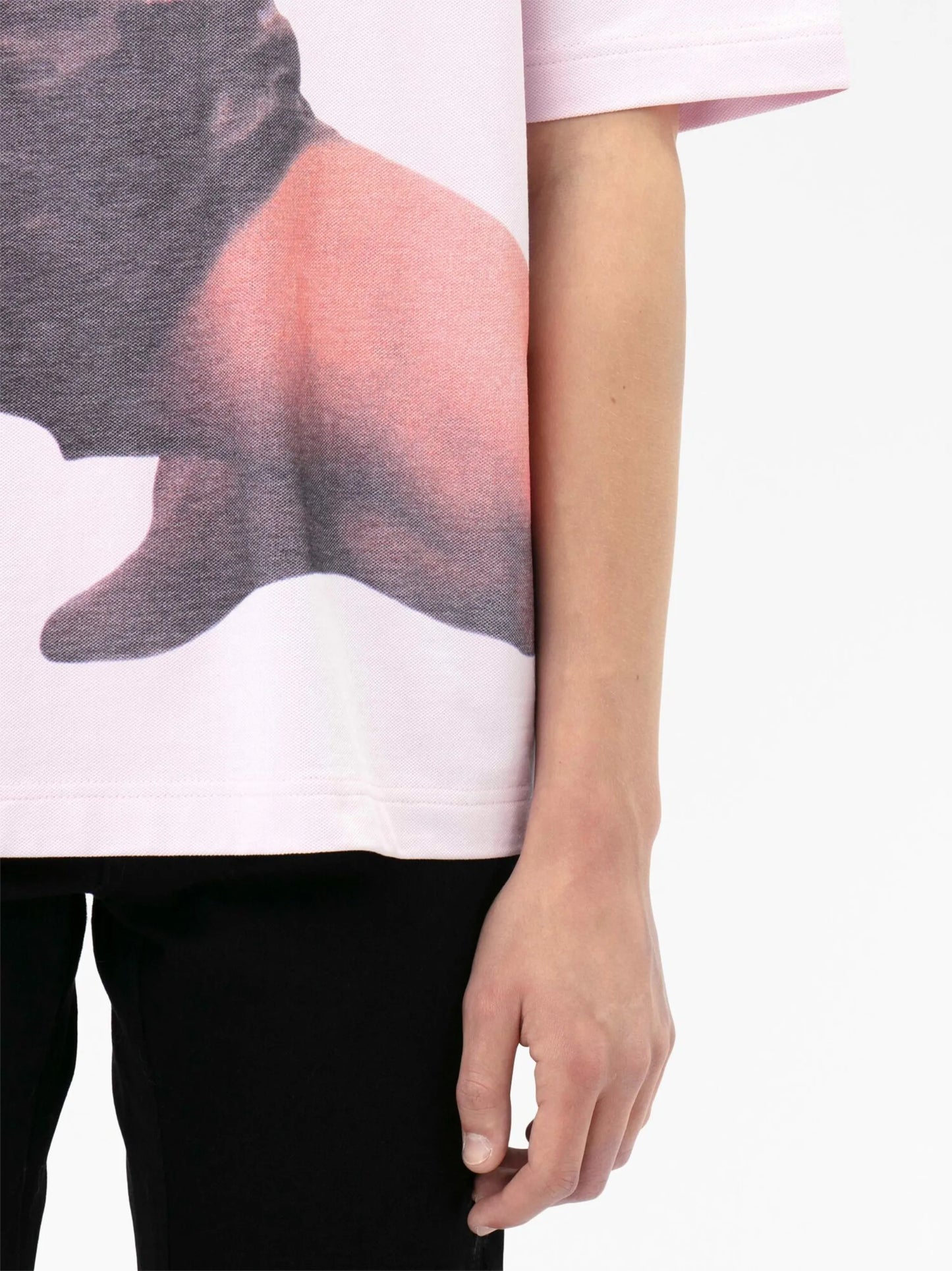 photograph-print cotton polo shirt