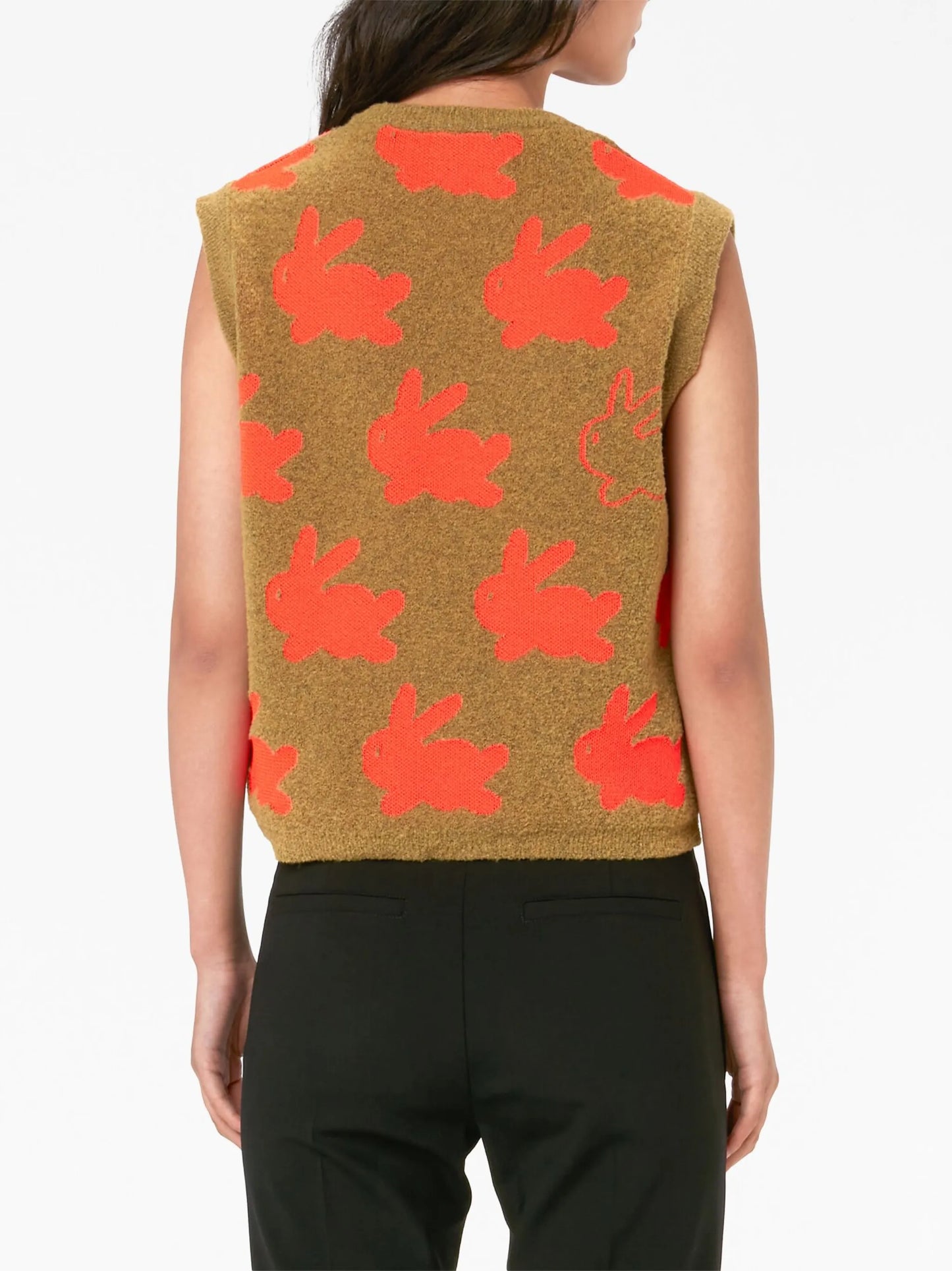 bunny-print knitted vest