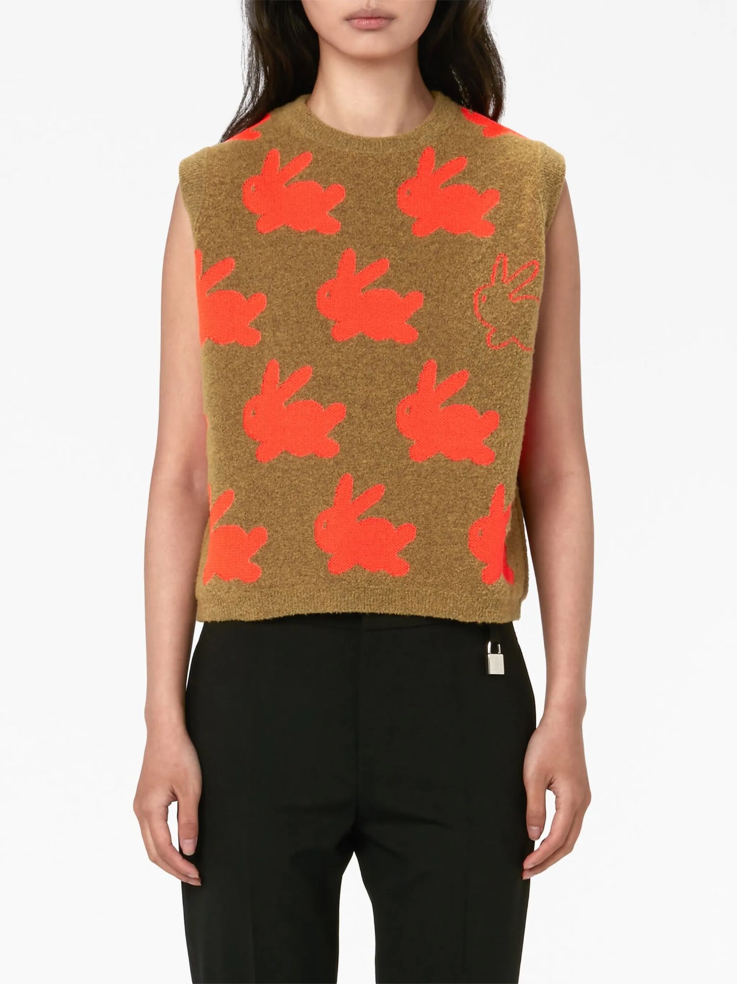 bunny-print knitted vest