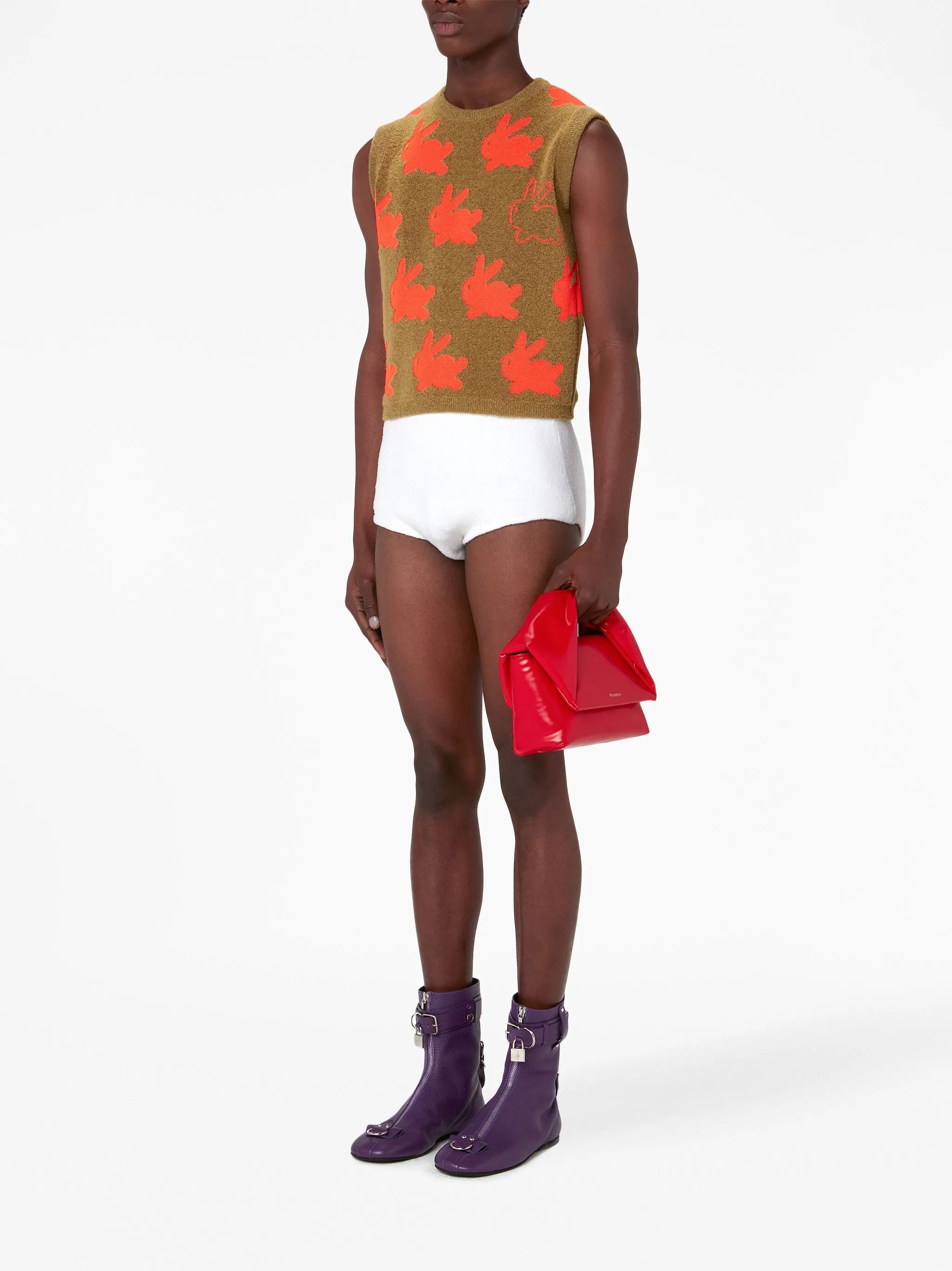 bunny-print knitted vest