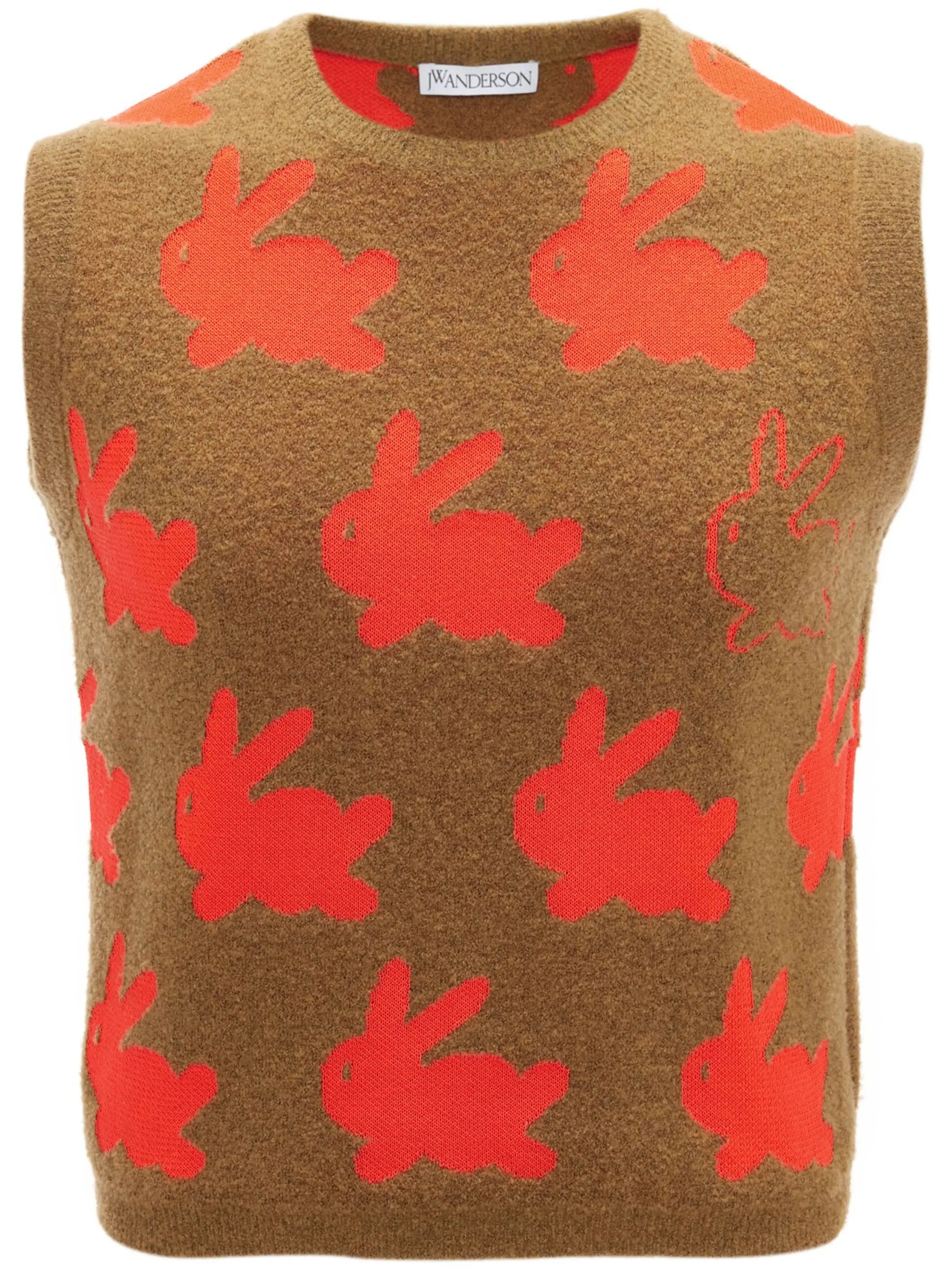 bunny-print knitted vest